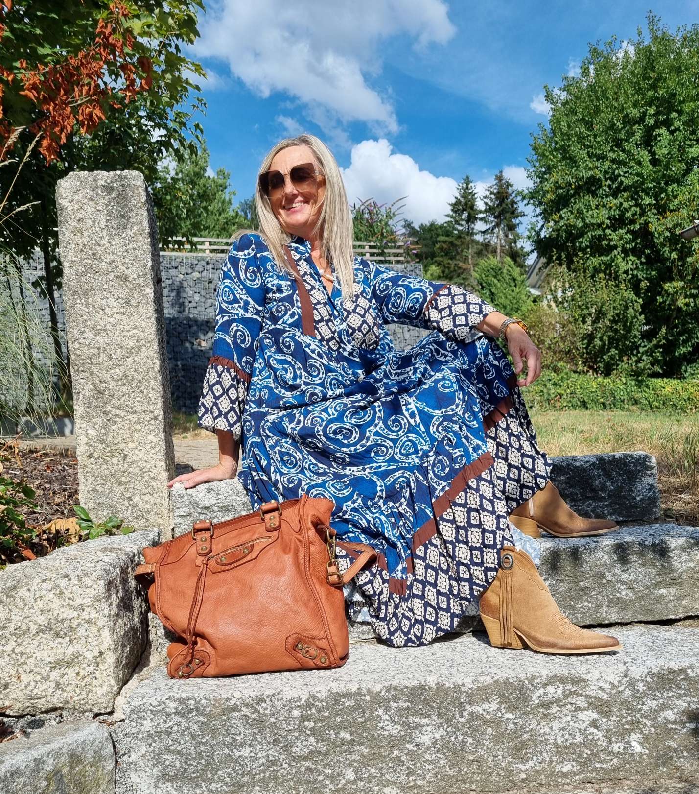 MAXI TUNIKA DRESS STROMBOLI BLAU 34-40/42 Made in Italy langes Kleid Hängerchen Tunikakleid MAXI TUNIKA DRESS STROMBOLI BLAU 34-40/42 Made in Italy langes Kleid Hängerchen Tunikakleid