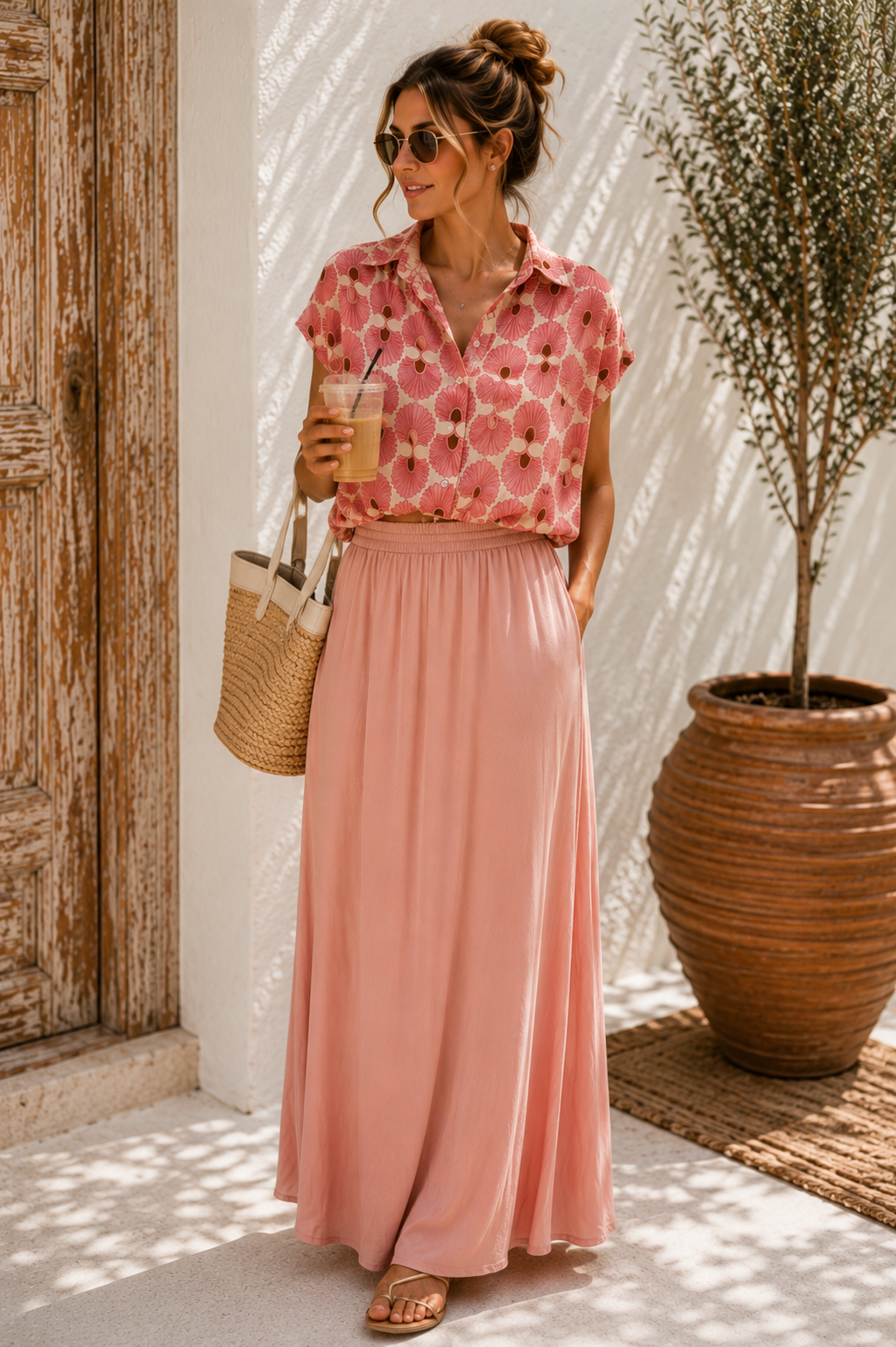 Cropped-Bluse Solea Ballonbluse Made in Italy Gr. 34-42