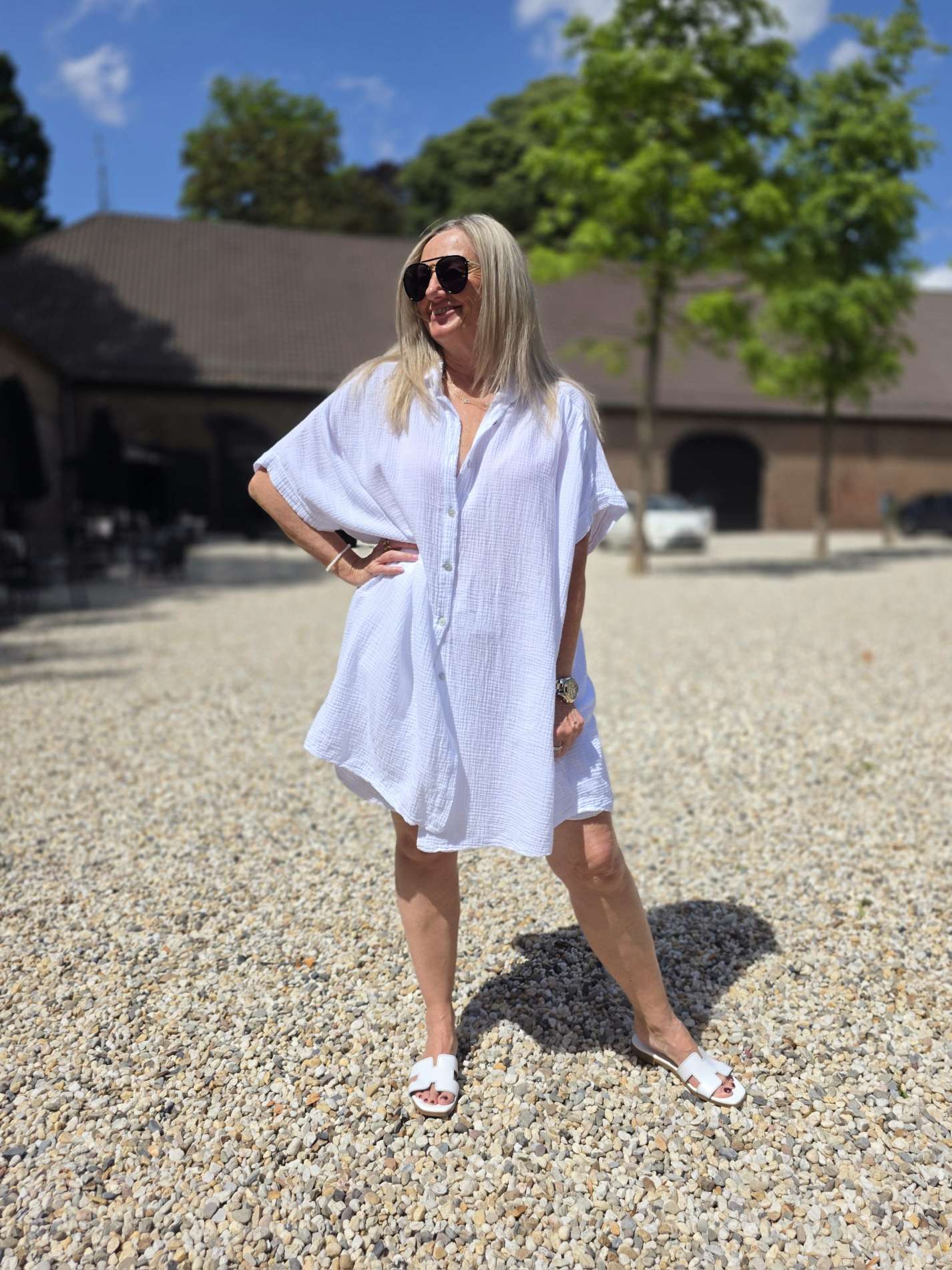 OVERSIZE MUSSELIN BLUSE SA COMA UNI MIDDI Made in Italy 34-46/48