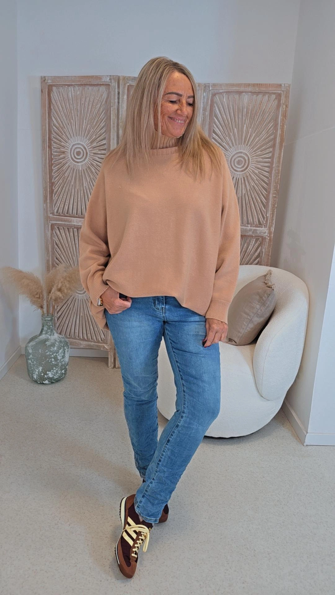OVERSIZE KNIT SWEATER SAMANTHA Made in Italy 34-42/44 Strick Pullover