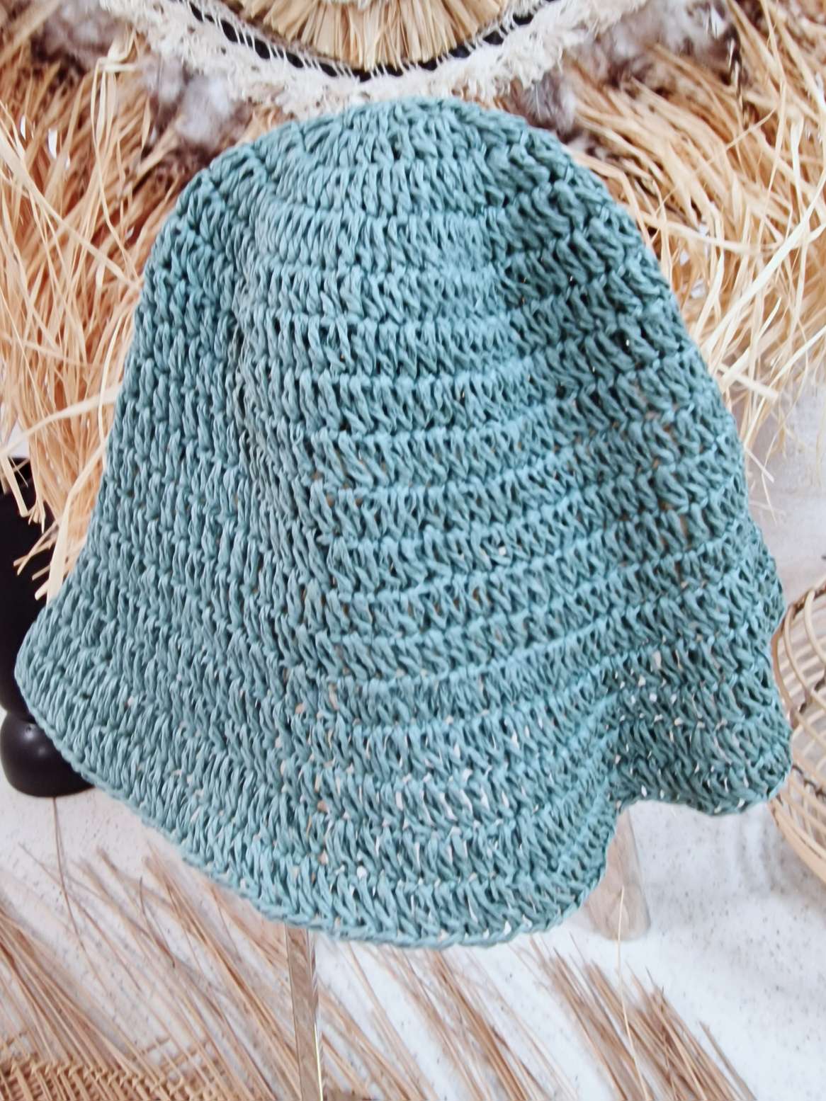 FISHER HAT TONI PETROL Italy Design Fischerhut Sonnenhut Stroh Hut Sommerhut verstellbar YM0766