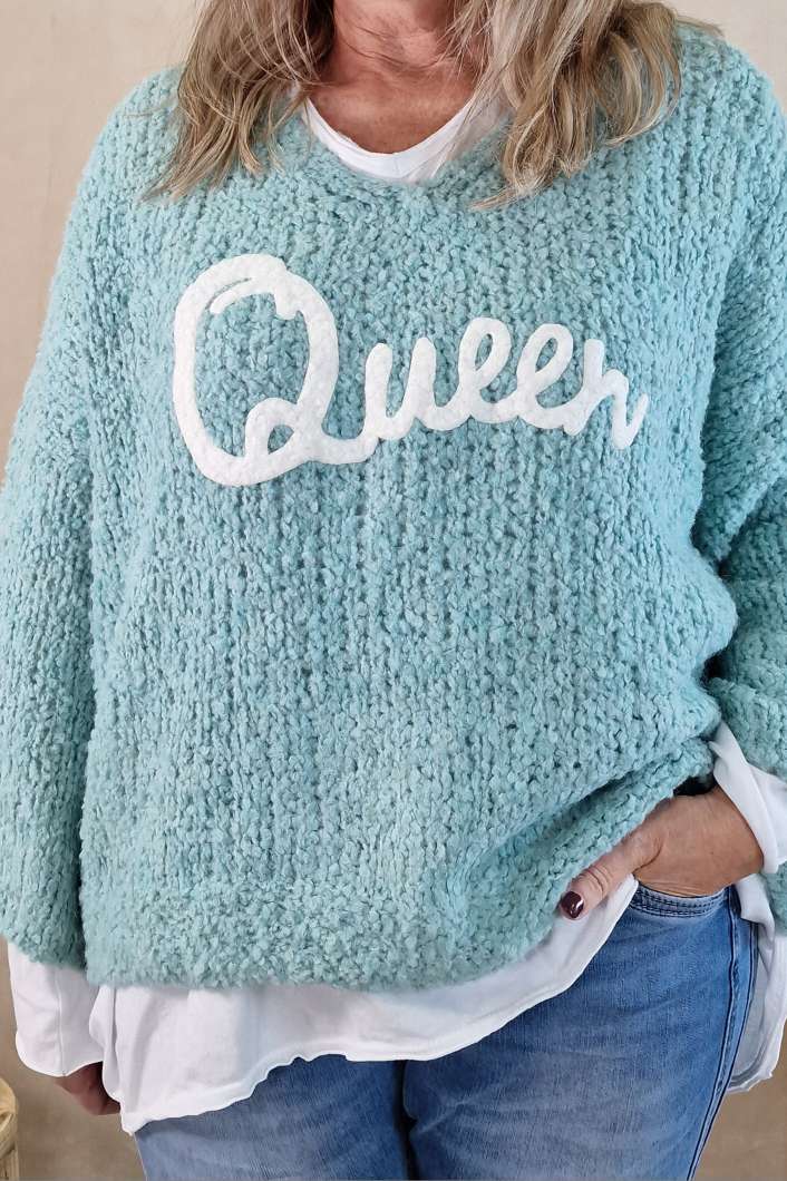 KNIT SWEATER QUEEN MINT 34-42 Made in Italy Strickpullover Pullover KNIT SWEATER QUEEN MINT 34-42 Made in Italy Strickpullover Pullover