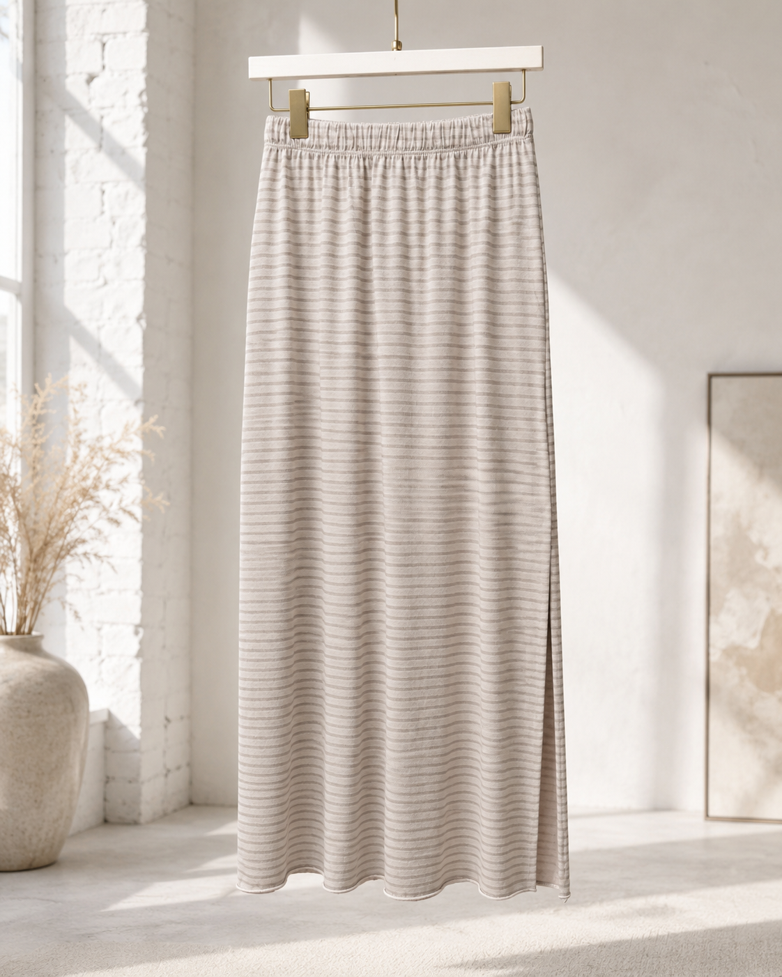 Maxirock Talea – gestreifter Lieblingsrock mit Seitenschlitzen Made in Italy 34-40/42 Skirt