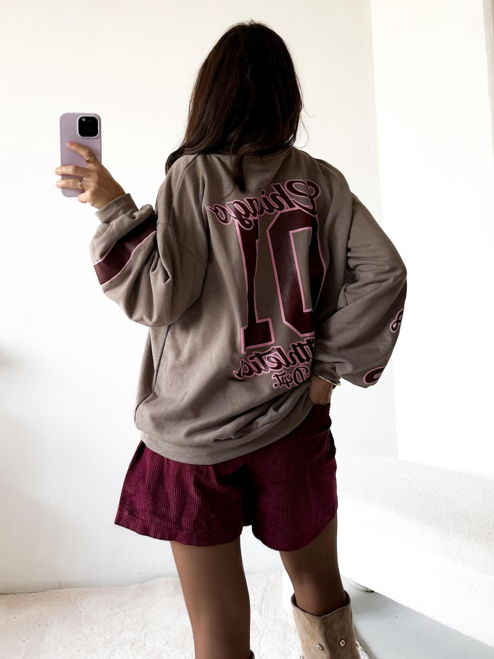 PRINT SWEATER CHICAGO 34-44 Made in Italy Pullover Sweatshirt mit Aufdruck