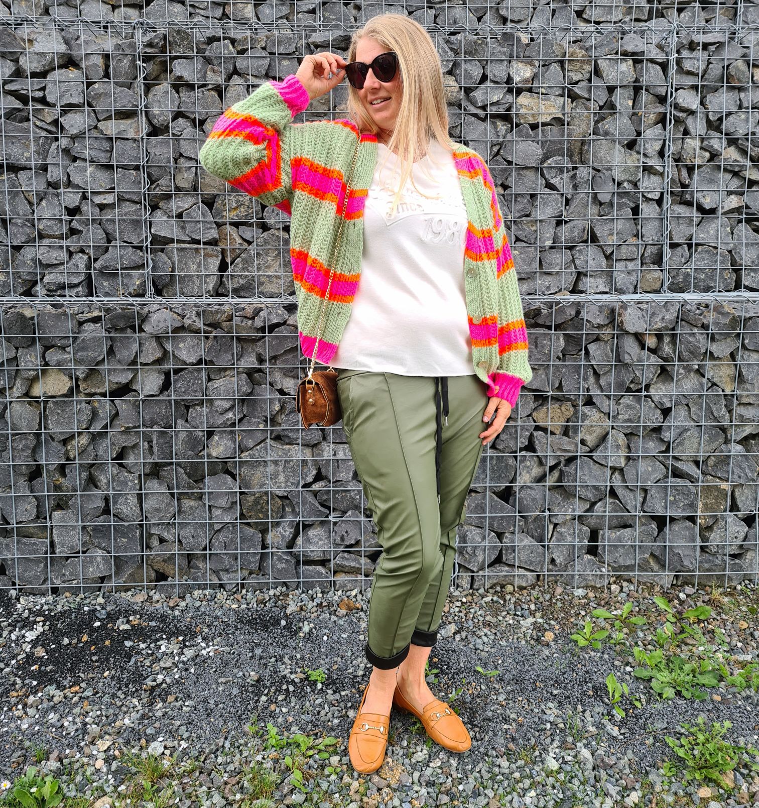 SHORT KNIT CARDIGAN MYKONOS STRIPES BUTTONS LIGHT GRÜN ORANGE PINK kurze Strick Jacke Made in Italy Streifen Knöpfe 34-42 SHORT KNIT CARDIGAN MYKONOS STRIPES BUTTONS LIGHT GRÜN ORANGE PINK kurze Strick Jacke Made in Italy Streifen Knöpfe 34-42