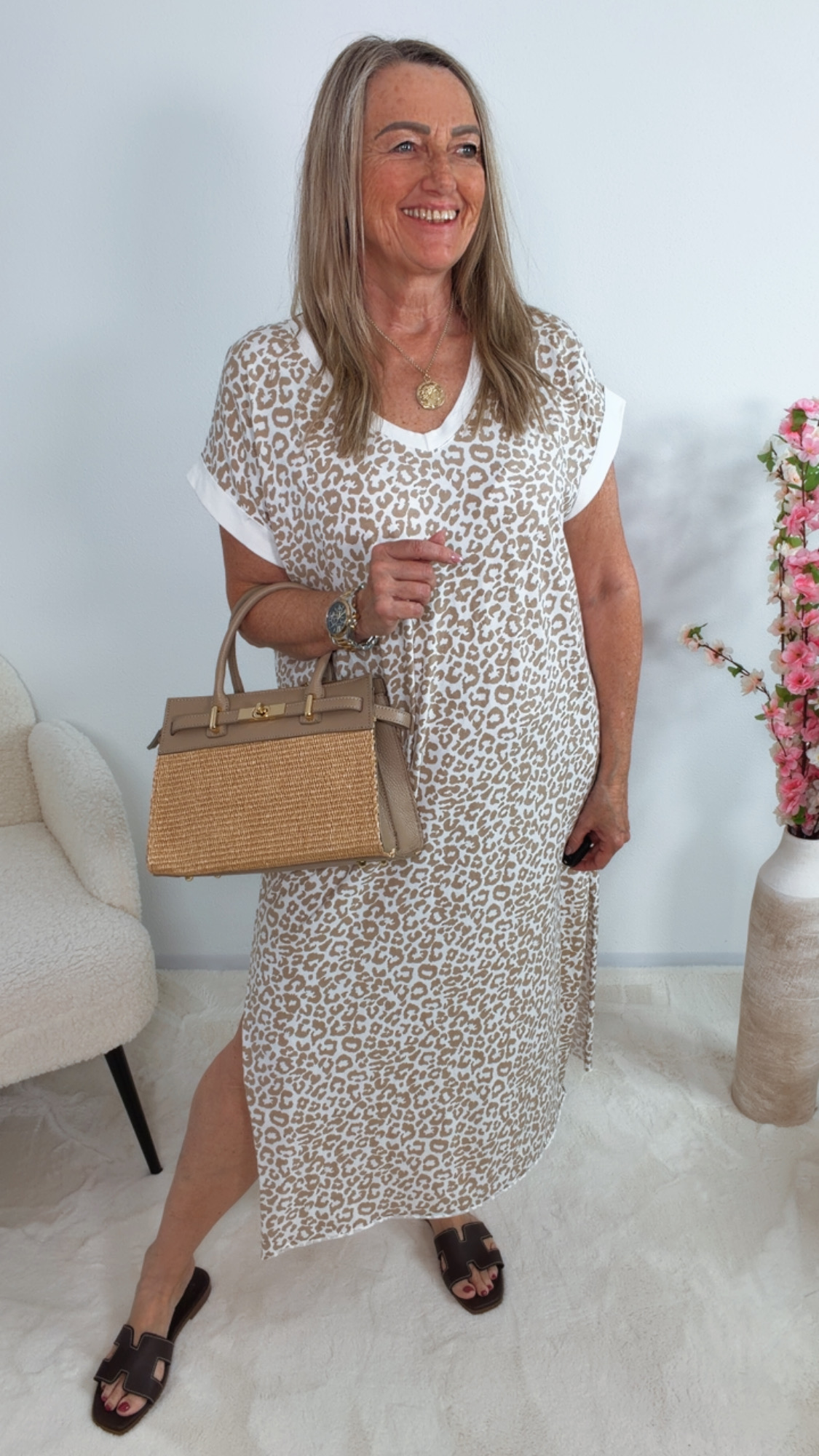 💛🐆✨ Leo-T-Shirt Kleid Valerissima Made in Italy 34-40/42