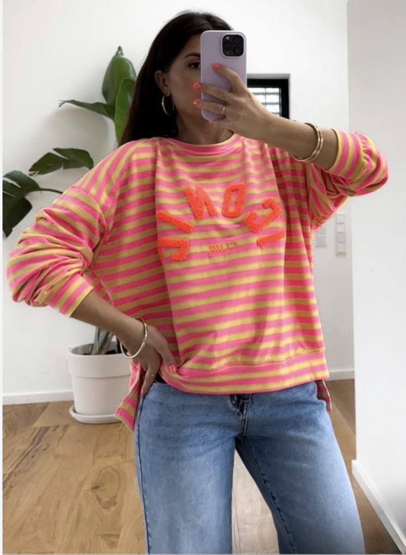 Sweatshirt Sweatshirt „Molly Pink“ Made in Italy 34-42-44