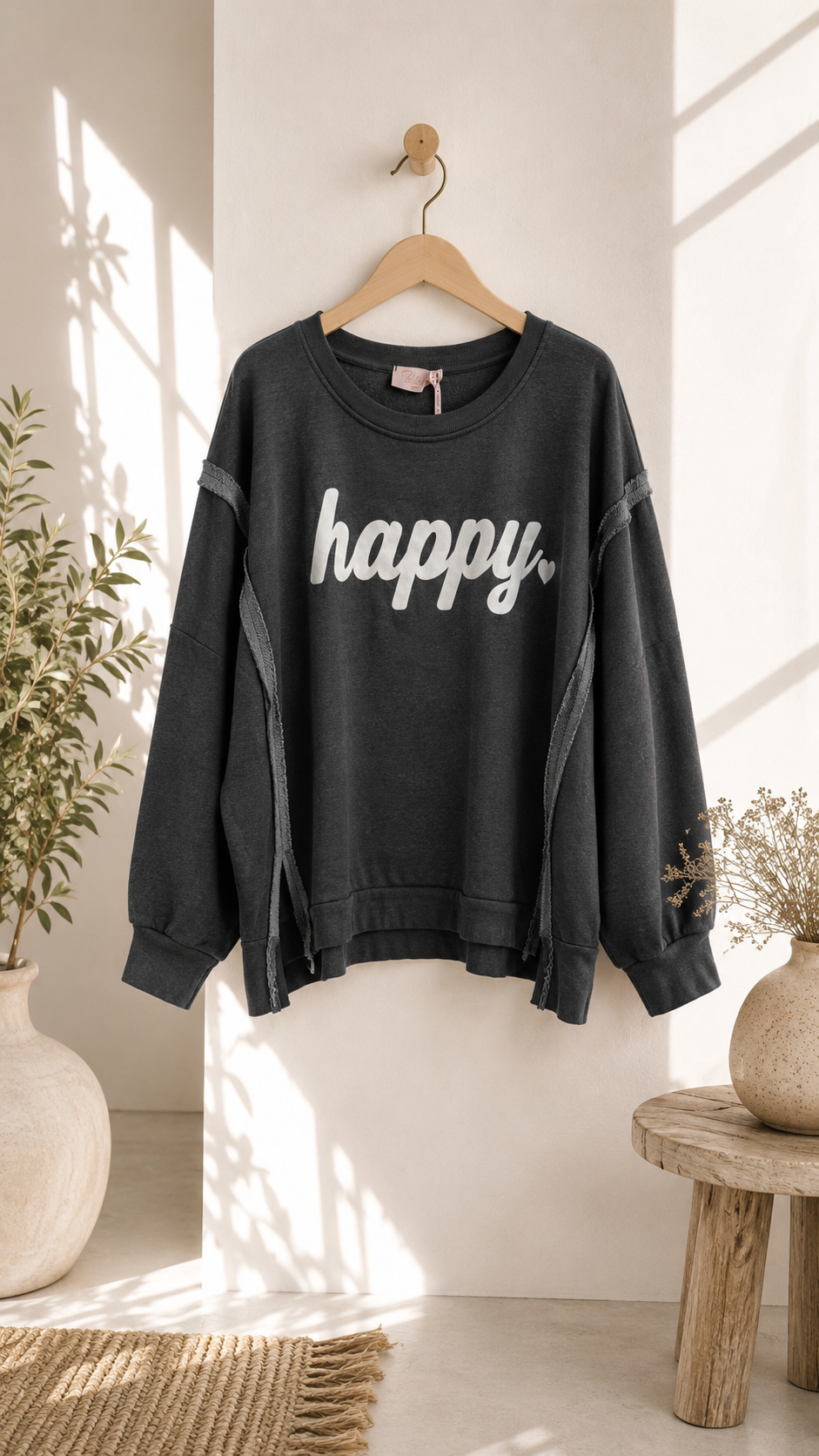 Sweatshirt Nives – Happy Vibes im lässigen Oversize-Look Made in Italy 34-48