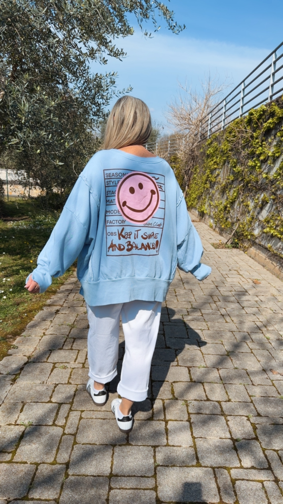 OVERSIZE SWEATER JON  KEEP IT SMILE 38 - 46 Made in Italy