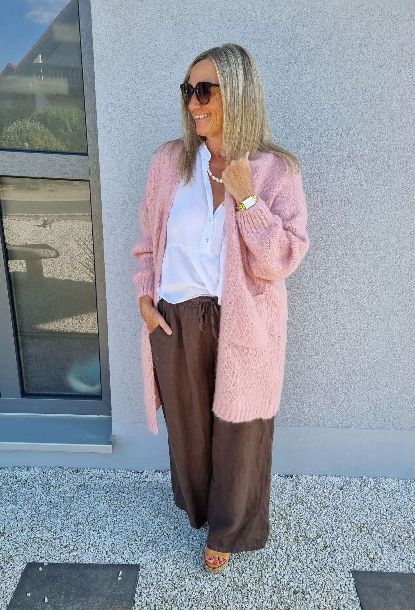LINEN MARLENE PANT BRIGITTE BRAUN Pocket 34-42 Made in Italy weite Leinen Hose mit Taschen LINEN MARLENE PANT BRIGITTE BRAUN Pocket 34-42 Made in Italy weite Leinen Hose mit Taschen