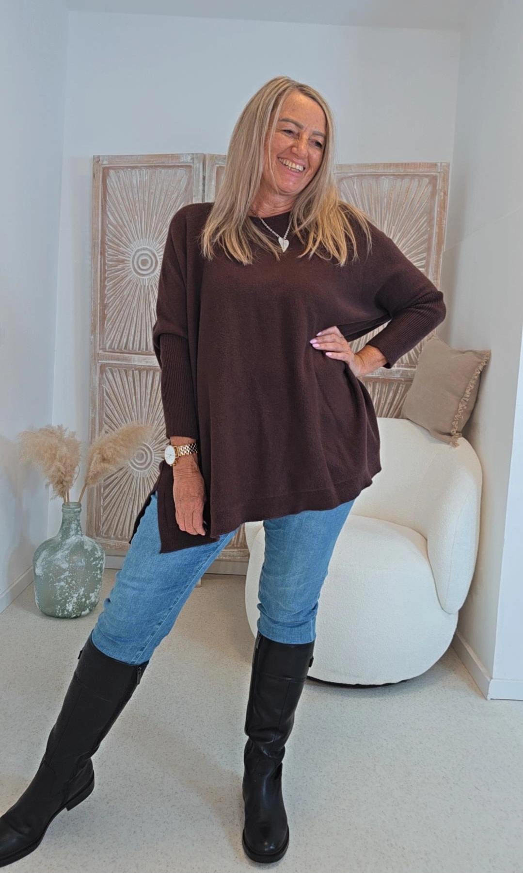 OVERSIZE KNIT SWEATER SIGRID Made in Italy 34-48/50 Strick Pullover