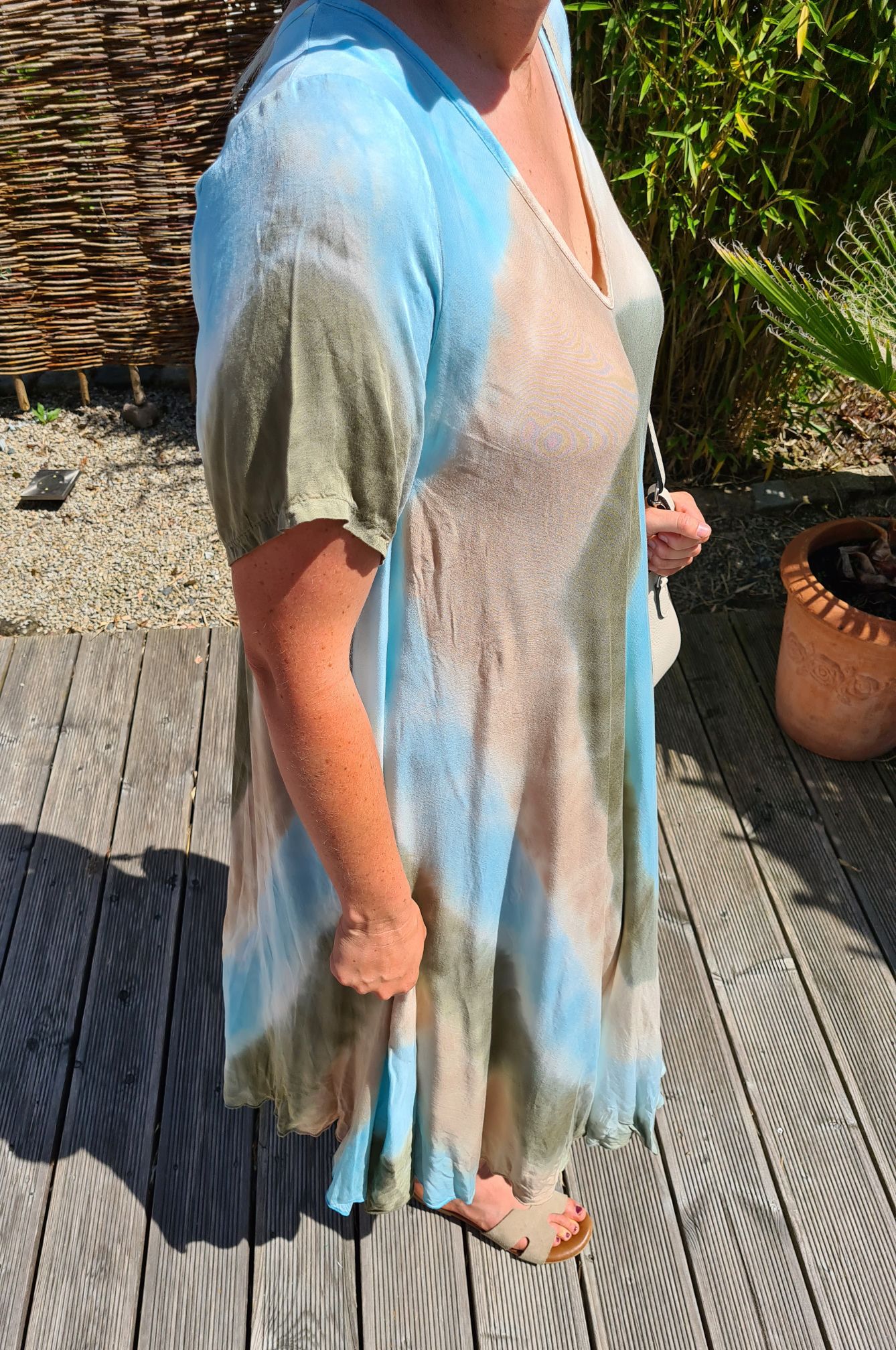 MAXI BATIK DRESS ANDREA TÜRKIS BRAUN 34-42 Made in Italy Kleid Oversize Strandkleid CIRCLE MAXI BATIK DRESS ANDREA TÜRKIS BRAUN 34-42 Made in Italy Kleid Oversize Strandkleid CIRCLE