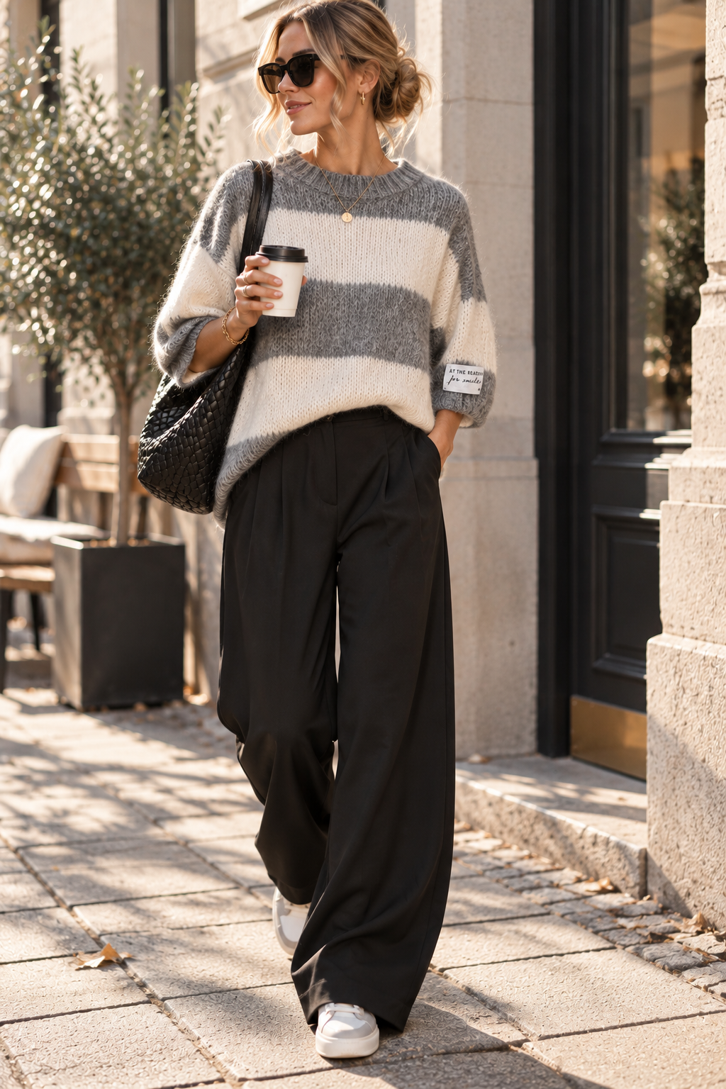 Hose Wide-Leg Butterweich mit Bundfalten HO0020 I Made in Italy 34-42/44