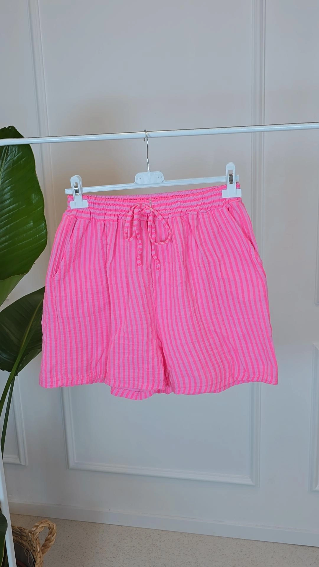 BASIC MUSSELIN STREIFEN SHORTS GINA 34 - 42 Made in Italy BOHO BEACH