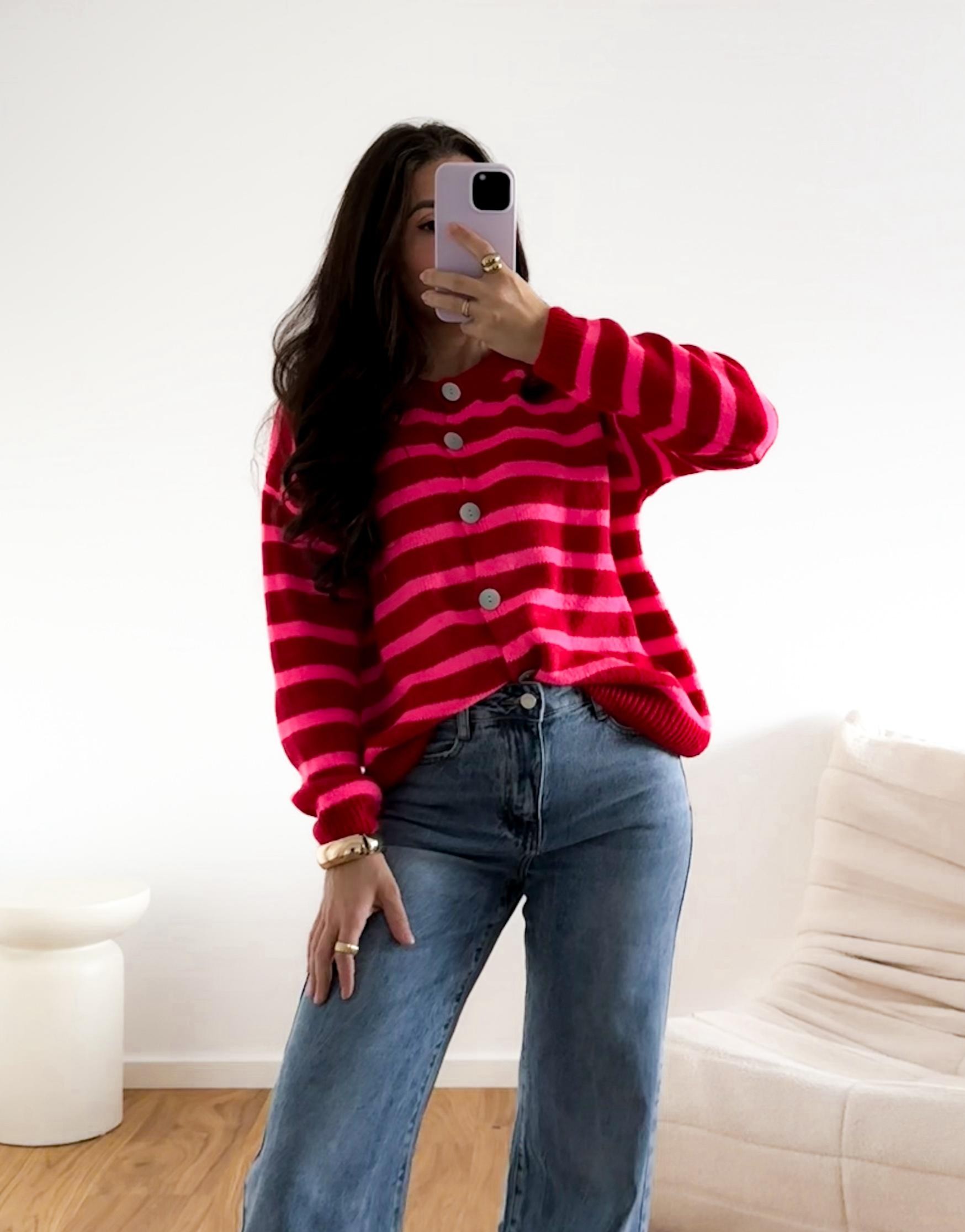 BASIC KNIT STRICKJACKE JESSY 36-42 Made in Italy