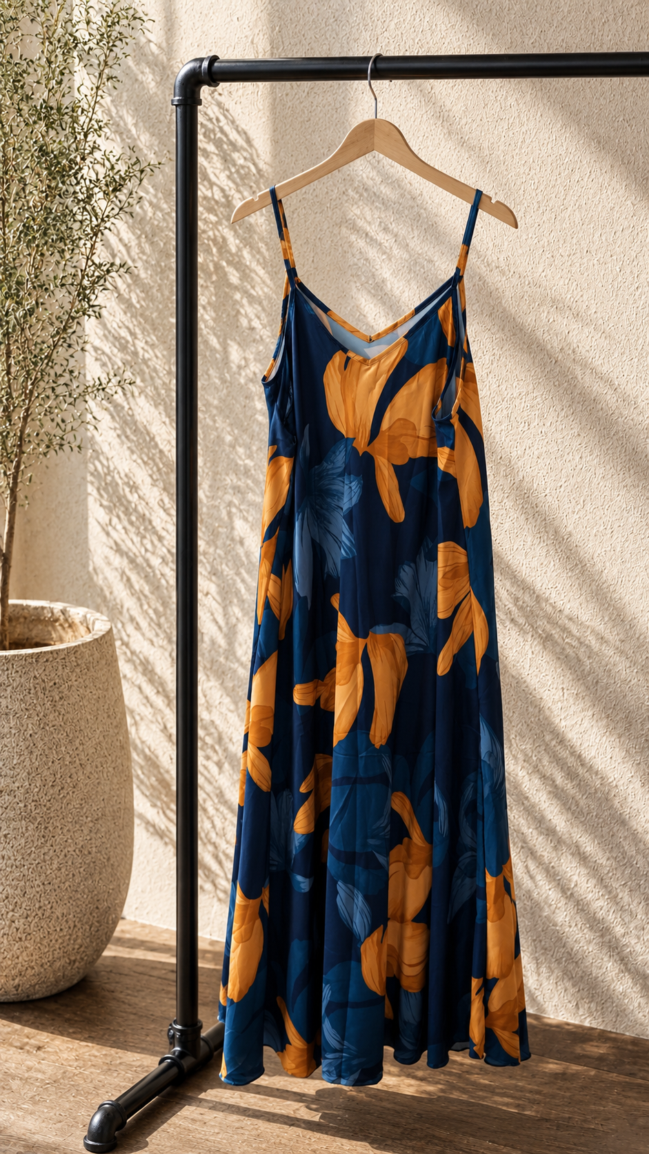 🌸 Maxikleid Dahlia mit floralem Print – Made in Italy 34-42