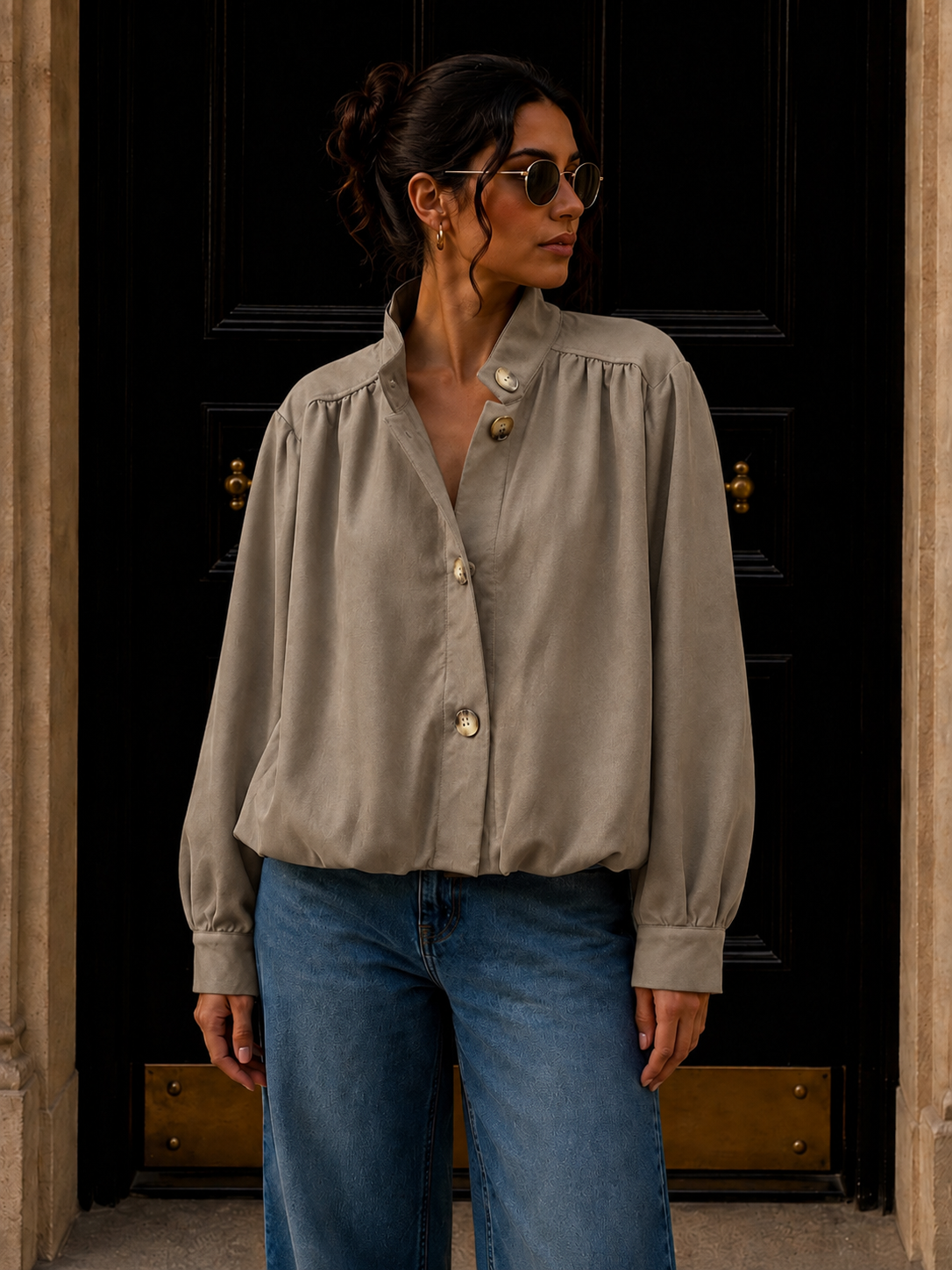Jacke Veloursleder-Optik I J0036 I Made in Italy 34-42