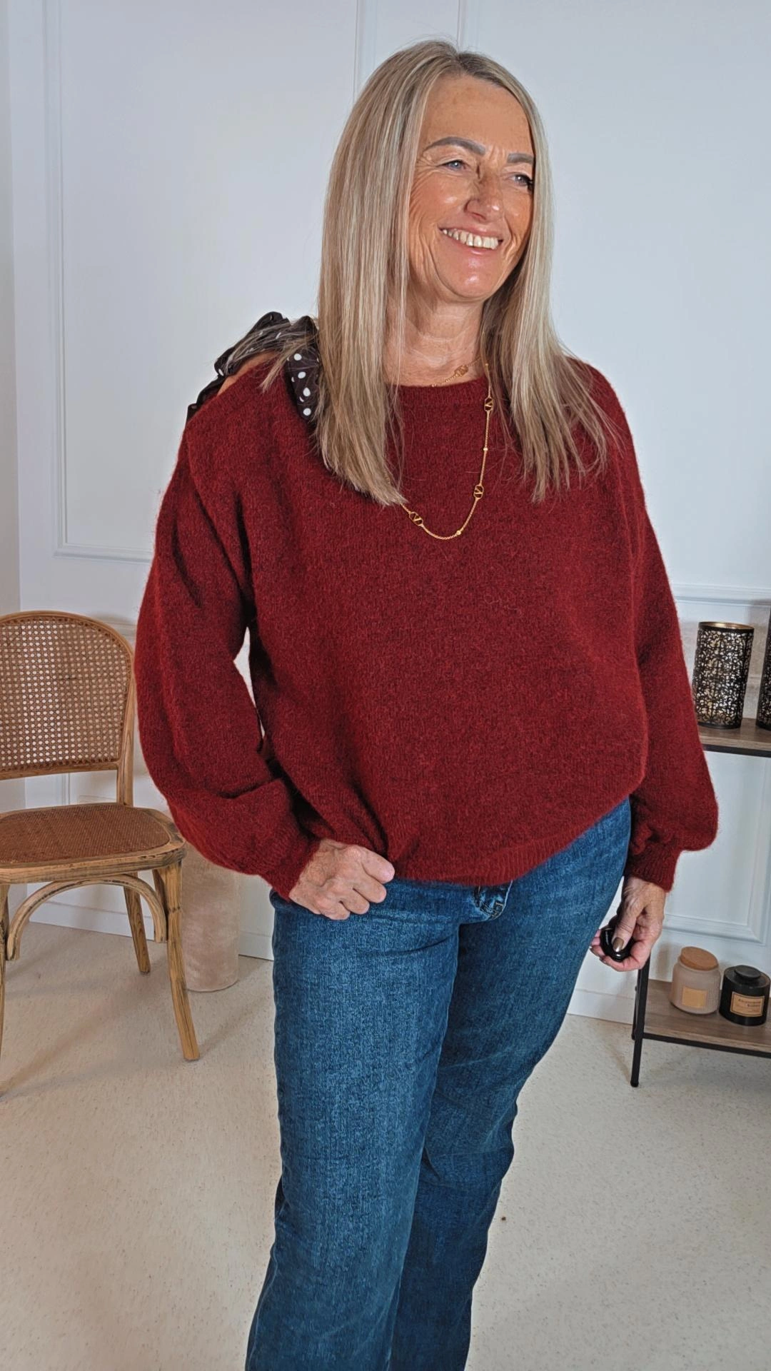 COZY KNIT SWEATER MACY Schleife Made in Italy 34 -44 Strick Pullover