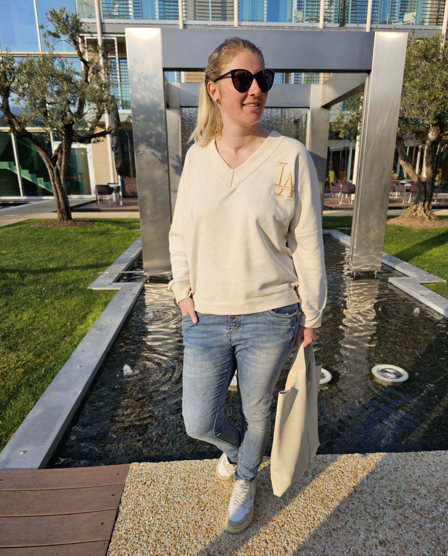 SWEATER MAIKE LA BEIGE 34-42 Made in Italy Oversize Pullover Sweatshirt