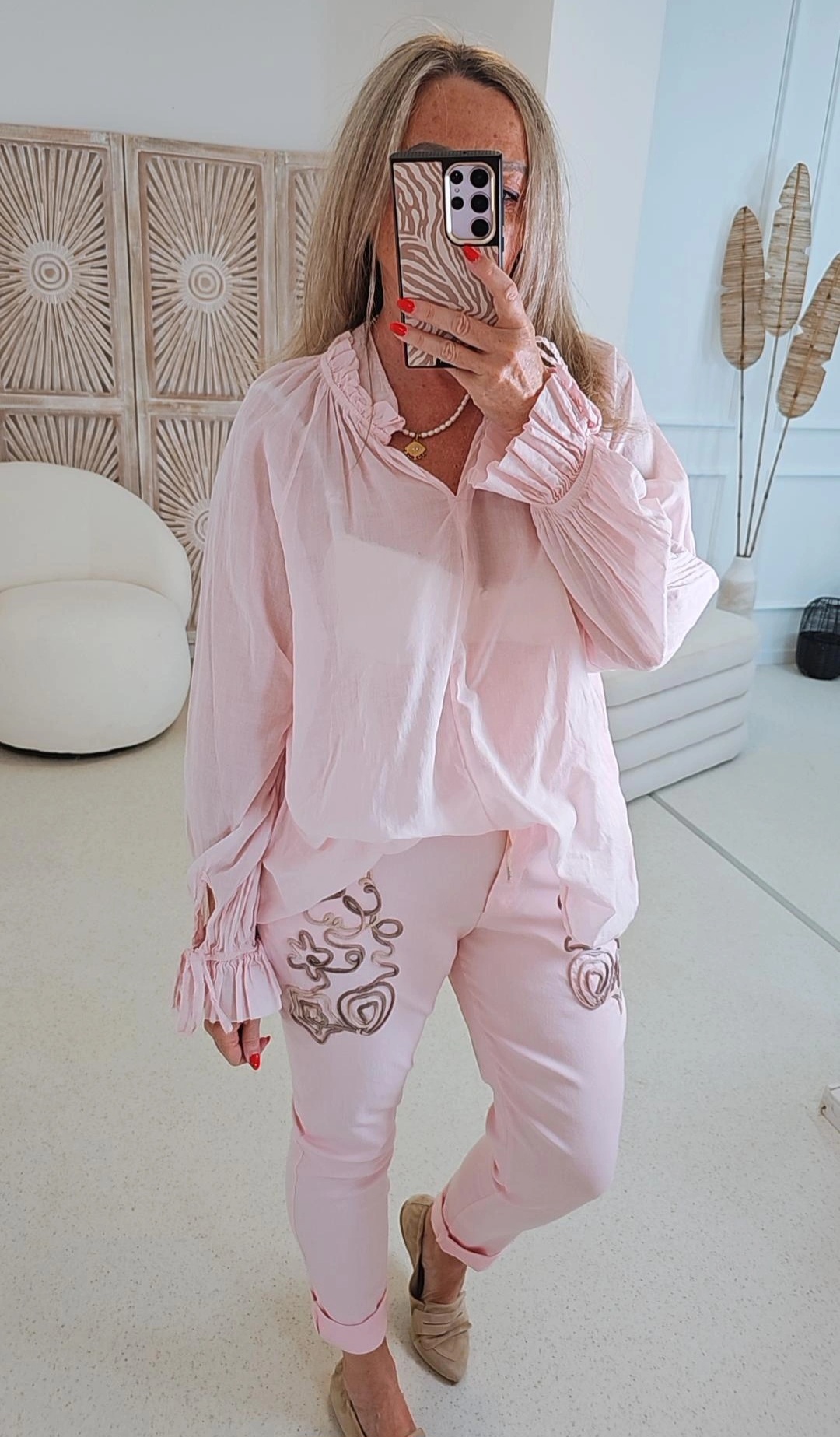 BLUSE JALTA BAUMWOLLE Made in Italy leichte Bluse 36-42/44