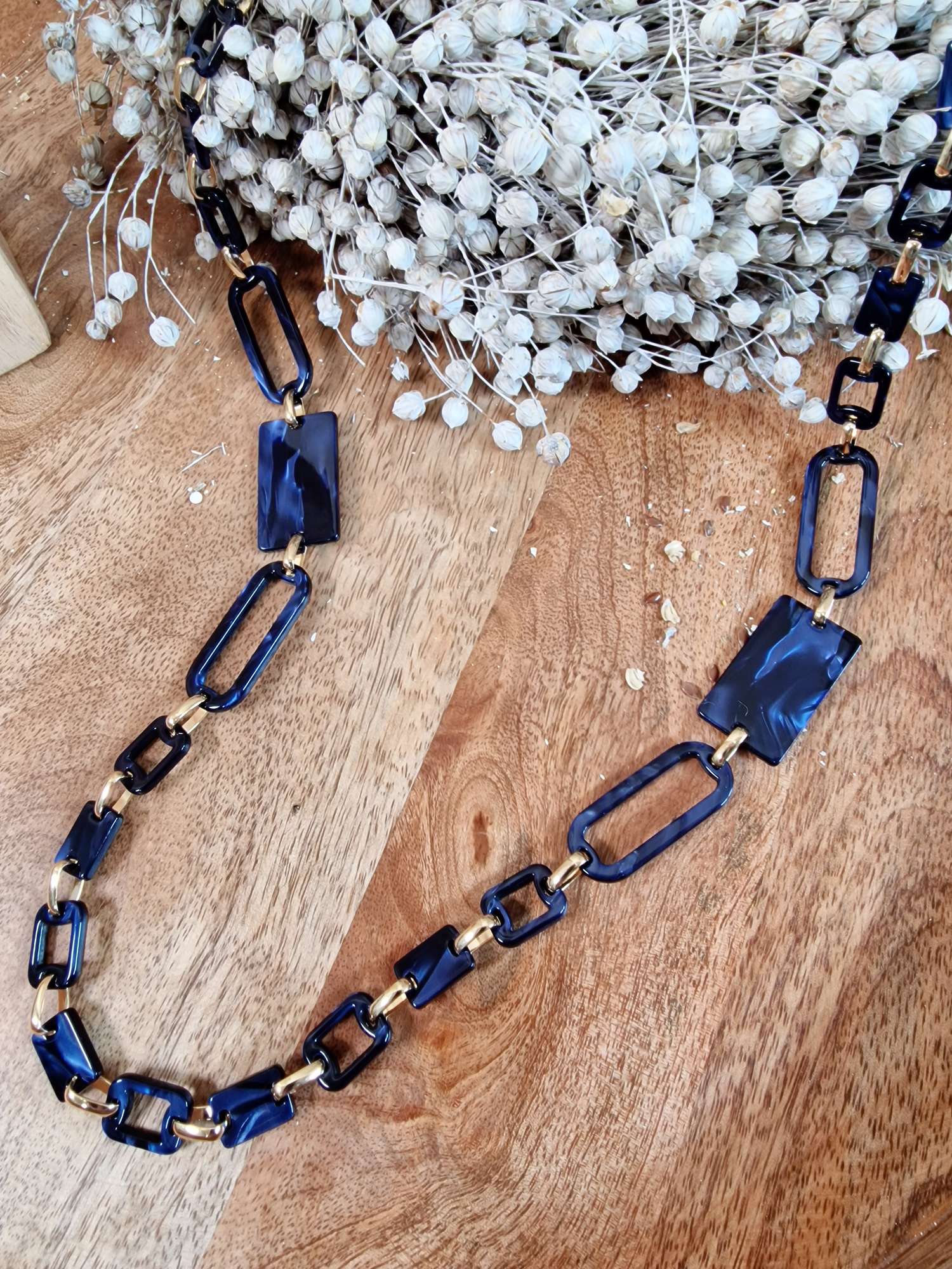 KETTE COSY BLAU Metall Goldfarbig Necklace Halskette