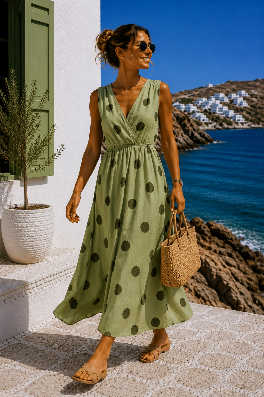 Maxi-Kleid Belladonna Polka Dots Made in Italy 34-42