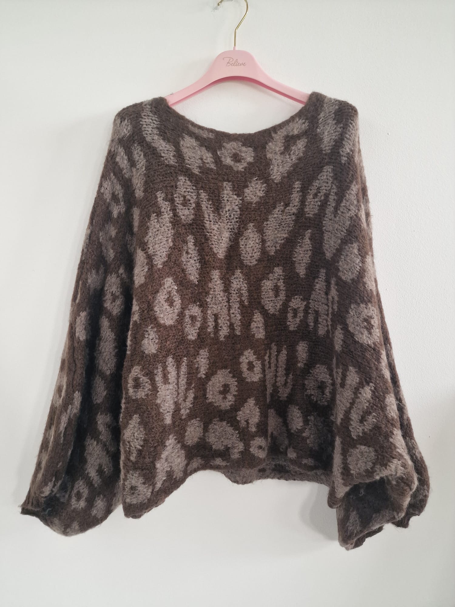 Strickpullover Leo-Look – Fledermaus-Style | Made in Italy | One Size bis ca. Gr. 44 | SP0086 Strick Pullover