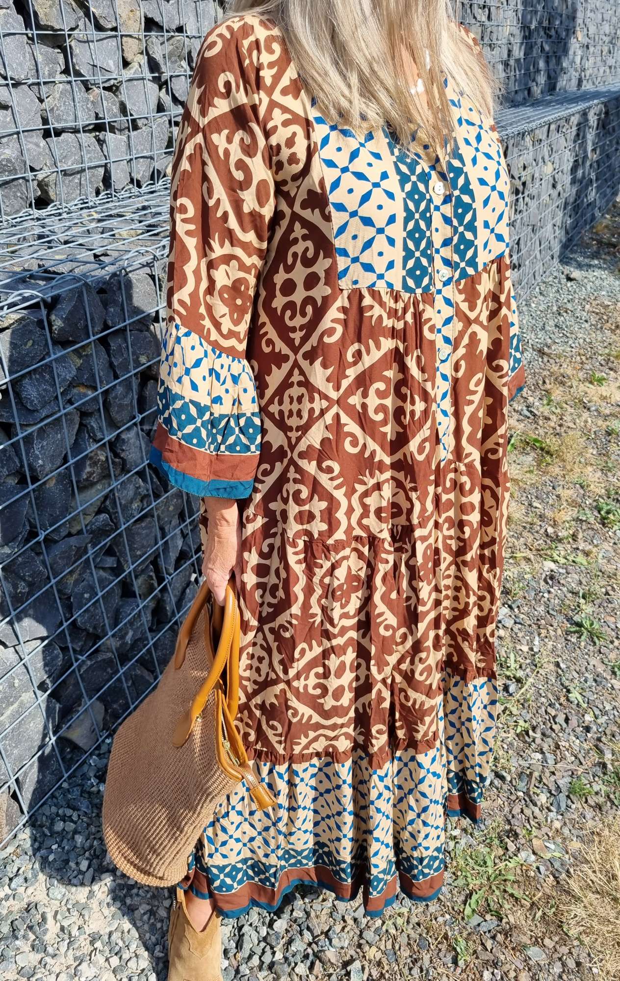 MAXI TUNIKA DRESS IRINA BRAUN 34-42 Made in Italy langes Kleid Hängerchen Tunikakleid MAXI TUNIKA DRESS IRINA BRAUN 34-42 Made in Italy langes Kleid Hängerchen Tunikakleid
