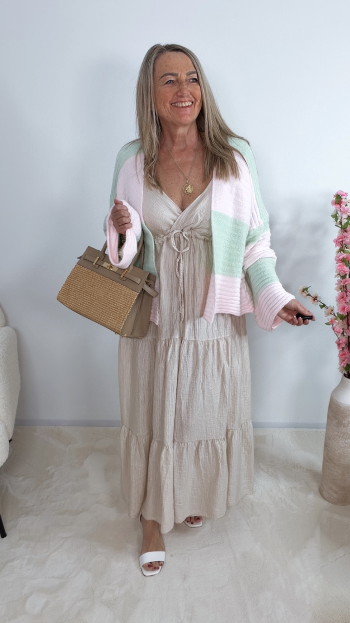 🌸💚✨ Cardigan Stripes Zireliah Made in Itlay 34-42/44 Strickjacke Streifen