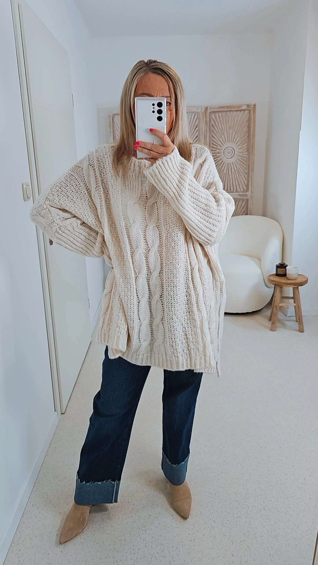 STRICKPULLOVER ZOPFMUSTER TARA Oversize Pullover Made in Italy 36 - 48/50 STRICKPULLOVER ZOPFMUSTER TARA Oversize Pullover Made in Italy 36 - 48/50