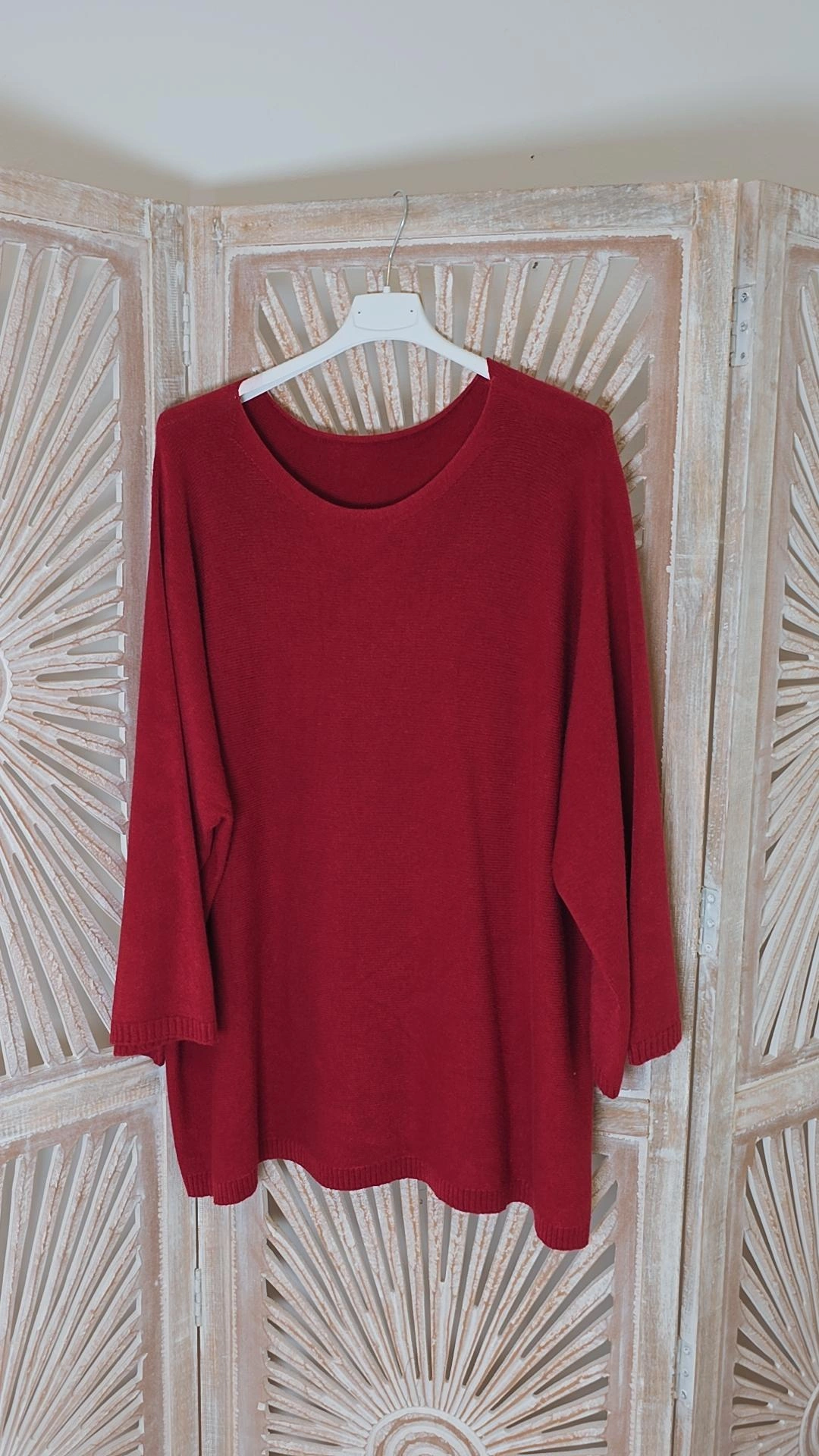 EINZELSTÜCK STRICKPULLOVER AGRETHA CHERRY ROT-Vom Umtausch ausgeschlossen