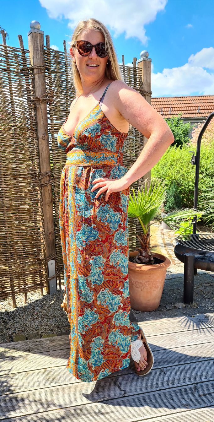 MALEDIVE SILK SPAGETTITRÄGERKLEID INDIANA ROST Kleid Seidenkleid Strandkleid 36 - 40 MALEDIVE SILK SPAGETTITRÄGERKLEID INDIANA ROST Kleid Seidenkleid Strandkleid 36 - 40