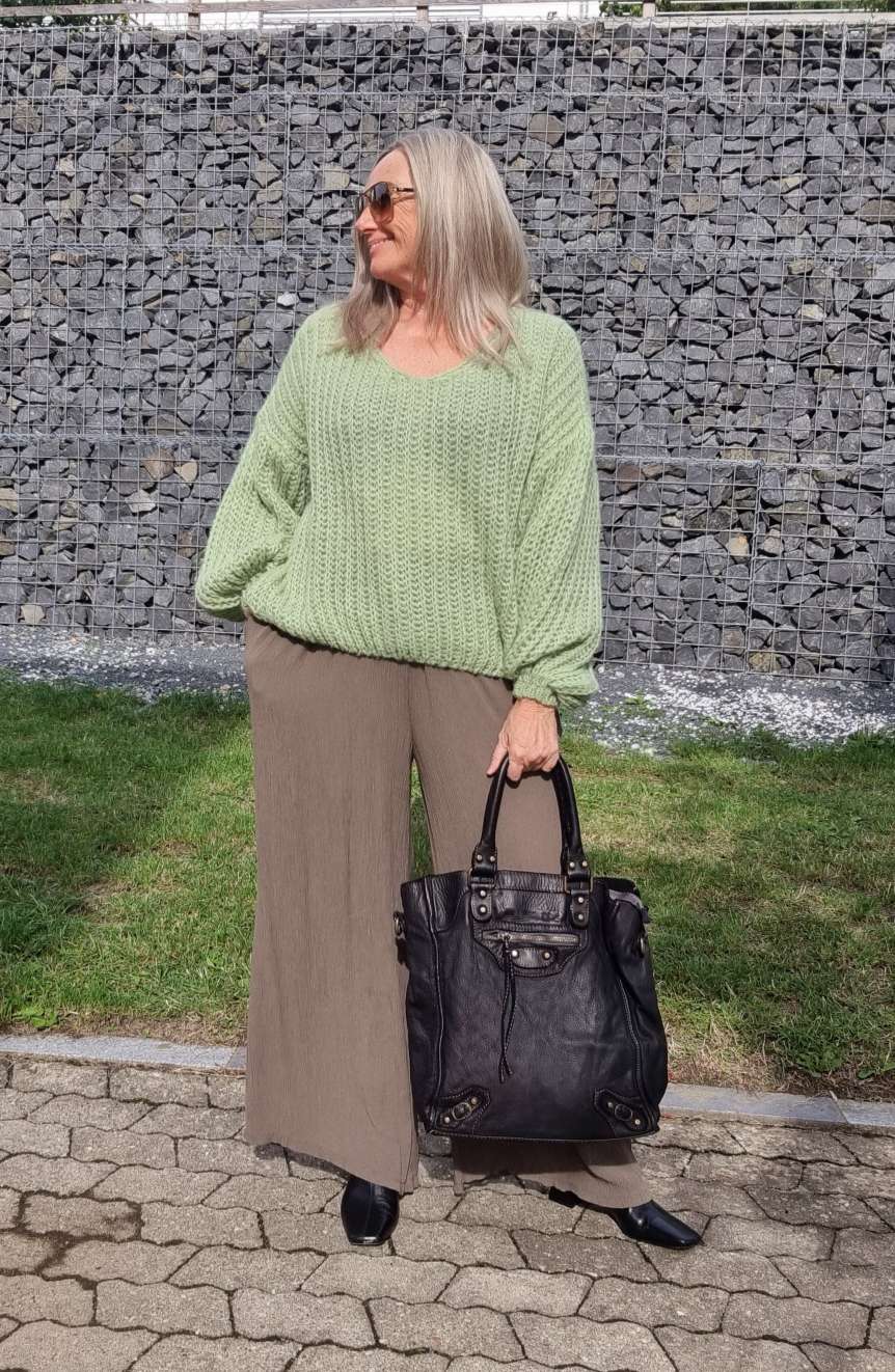 EDLE HOSE INESSA TAUPE Viskose Hose Made in Italy Palazzohose PANT Musselin Art 34-40 EDLE HOSE INESSA TAUPE Viskose Hose Made in Italy Palazzohose PANT Musselin Art 34-40