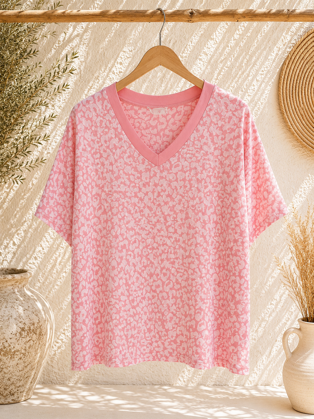 T-Shirt Leo Virelia V-Ausschnitt Made in Italy 34-40/42