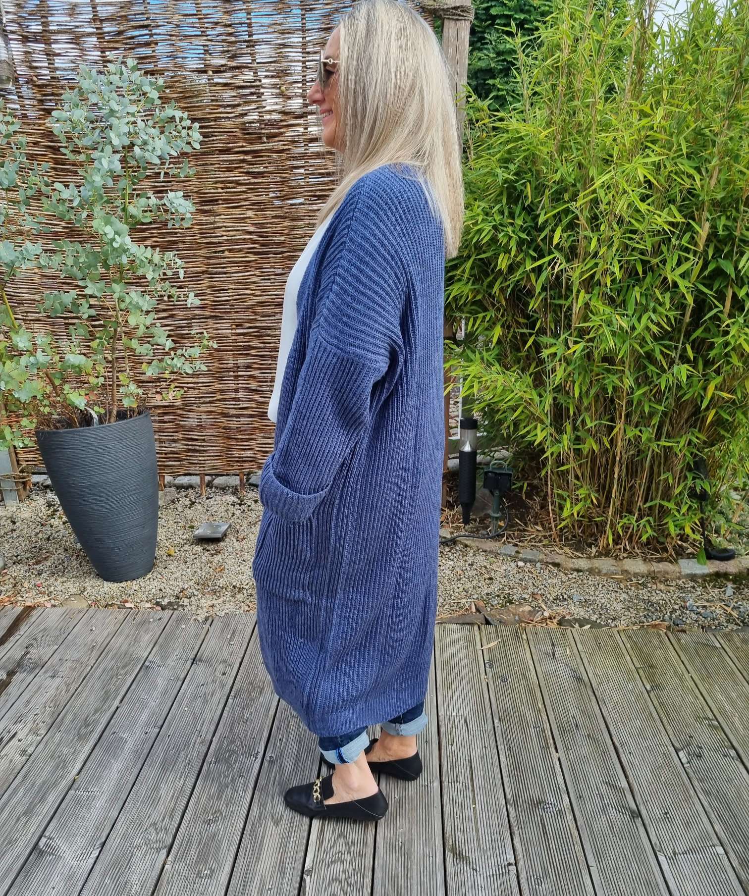 KNIT CARDIGAN EVELYN DUNKELBLAU 34-42 Made in Italy Strickjacke Strickmantel Mantel KNIT CARDIGAN EVELYN DUNKELBLAU 34-42 Made in Italy Strickjacke Strickmantel Mantel
