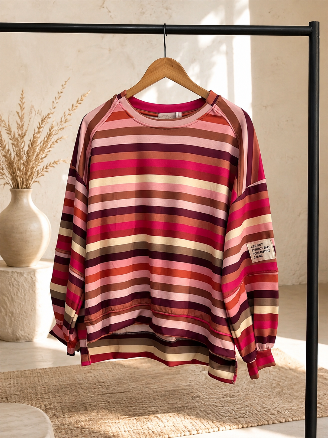 Sweatshirt „Ottavia“ – Streifen-Look | Made in Italy | passend bis ca. Gr. 42/44