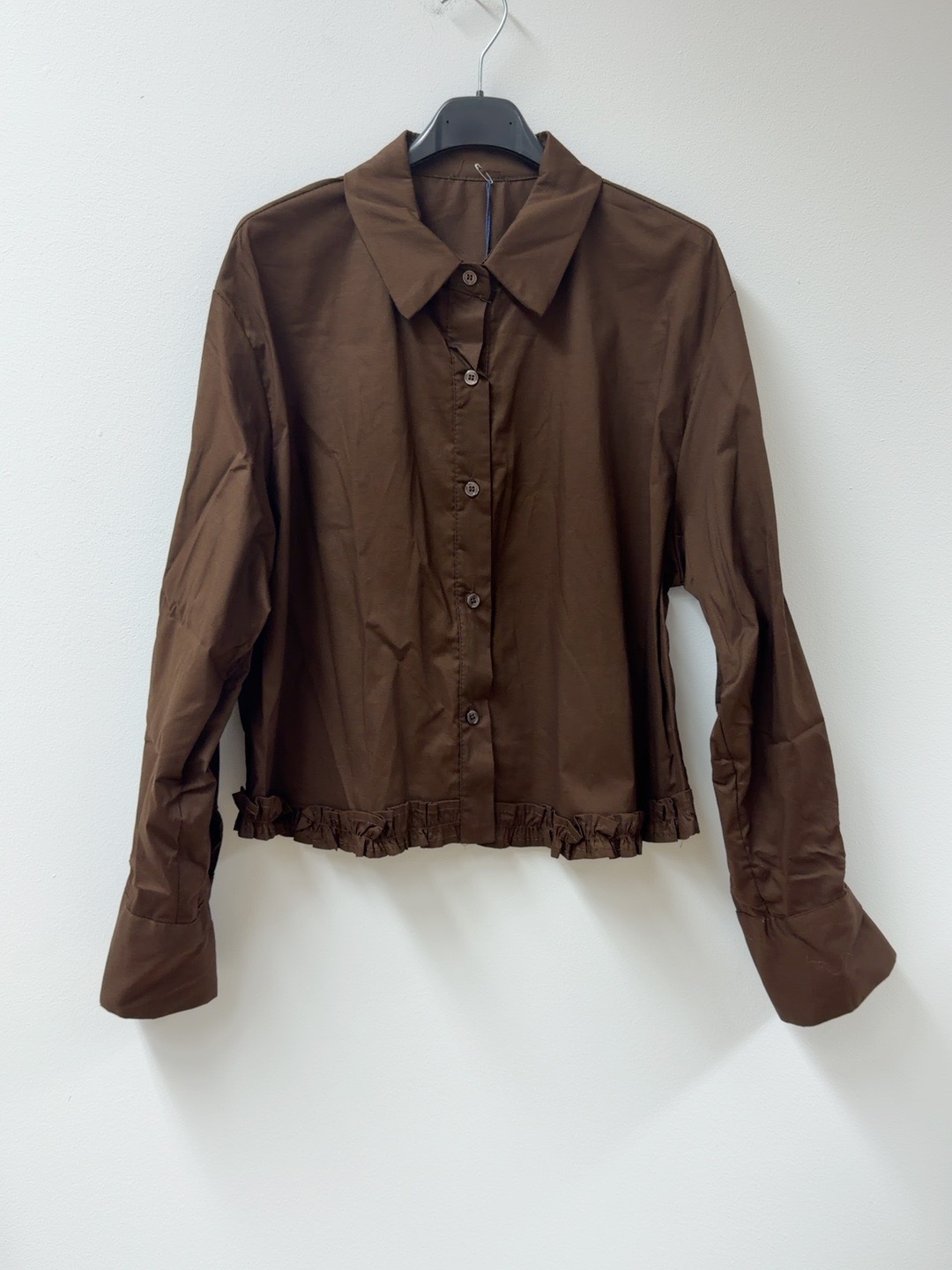 Baumwollbluse mit Rüschen I B0052 I Made in Italy 34-40