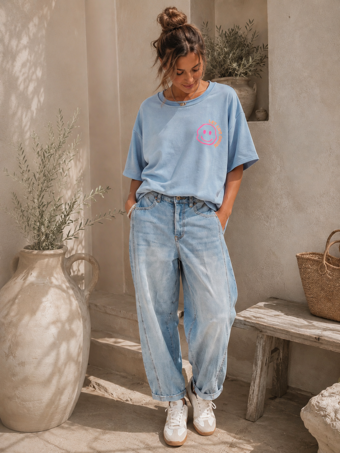 T-Shirt Sweater Malou Uni Smile Italienstyle 34-42/44