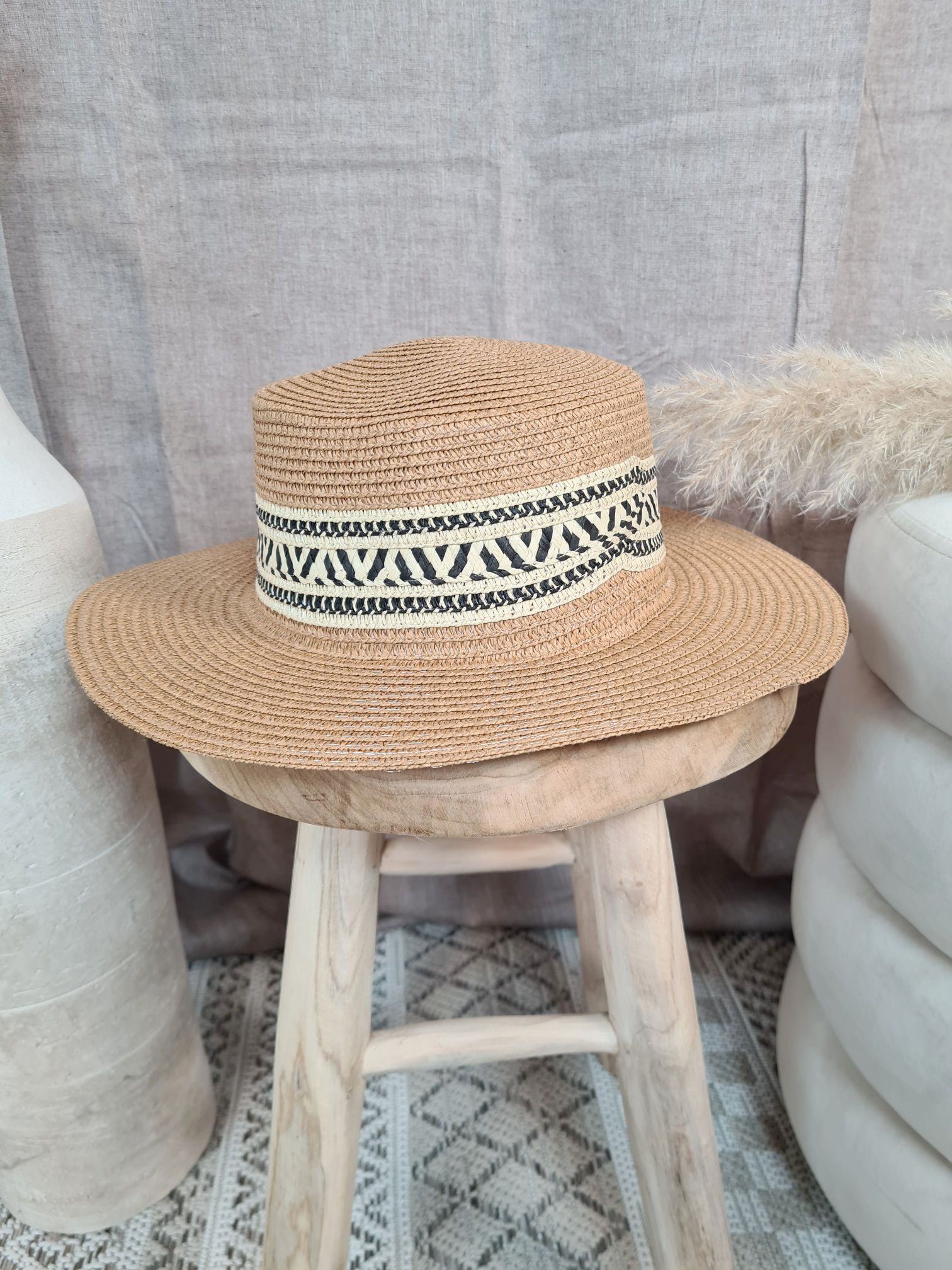 STROHHUT ENNO NATUR Italy Design geflochtener Sonnenhut Sommerhut Mütze