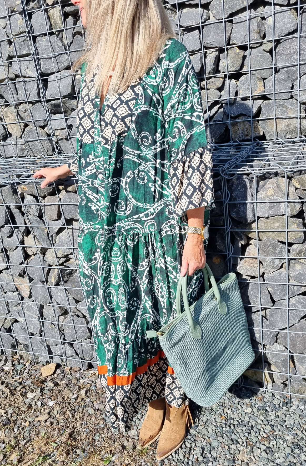 MAXI TUNIKA DRESS STROMBOLI APLINE GRÜN 34-40/42 Made in Italy langes Kleid Hängerchen Tunikakleid MAXI TUNIKA DRESS STROMBOLI APLINE GRÜN 34-40/42 Made in Italy langes Kleid Hängerchen Tunikakleid
