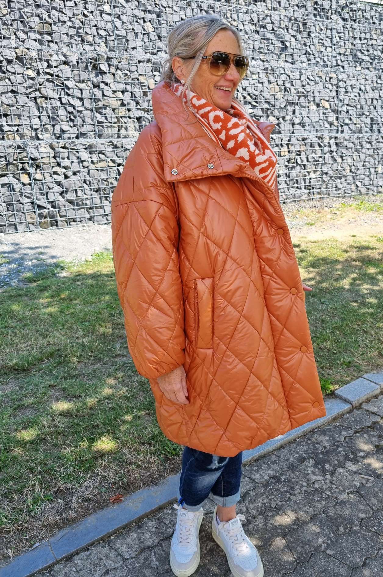 COAT NICOLETTA ROST Oversize Steppjacke lange Jacke Mantel Italy Style M/L COAT NICOLETTA ROST Oversize Steppjacke lange Jacke Mantel Italy Style M/L
