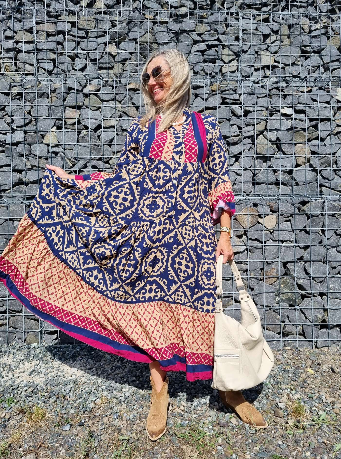 MAXI TUNIKA DRESS IRINA BLAU 34-42 Made in Italy langes Kleid Hängerchen Tunikakleid MAXI TUNIKA DRESS IRINA BLAU 34-42 Made in Italy langes Kleid Hängerchen Tunikakleid