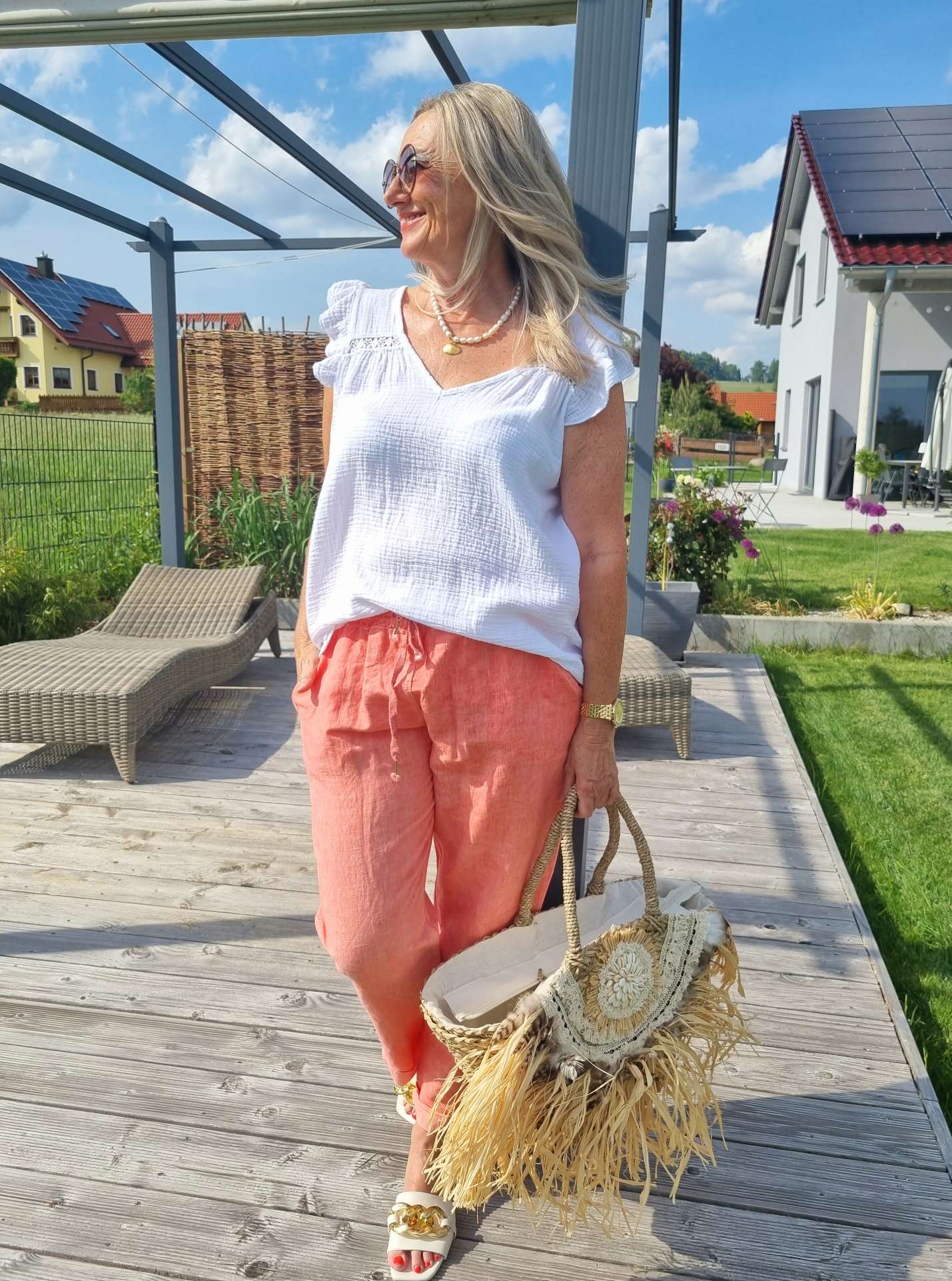 LINEN JOGPANT ANCONA KORALLE Leinen Hose PANT 34-42 Made in Italy Sommerhose LINEN JOGPANT ANCONA KORALLE Leinen Hose PANT 34-42 Made in Italy Sommerhose