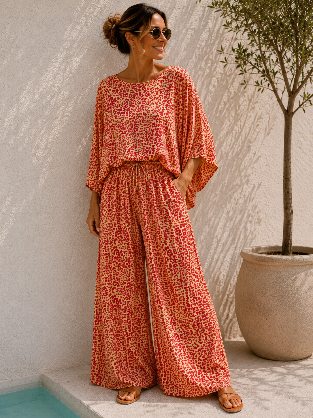 Marlene Leohose „Namibia“ ✨ Made in Italy • weich fließende Viskosehose • Größe 34–44