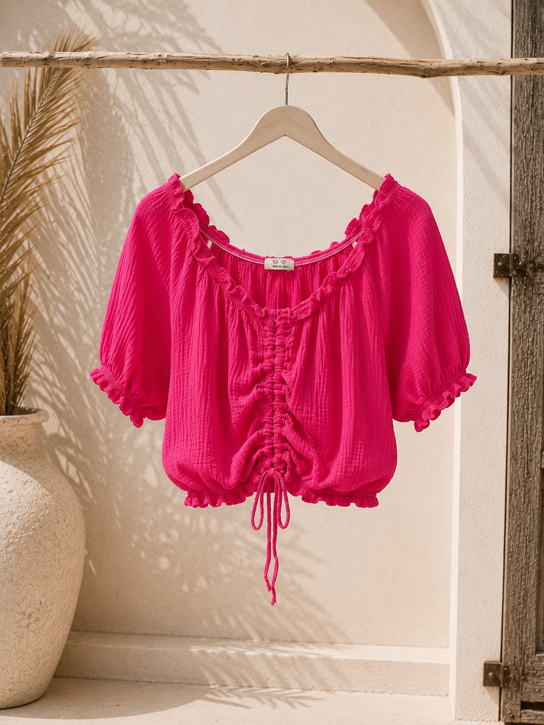 Bluse Cropped Musselin Savanna UNI Made in Italy 34-40/42