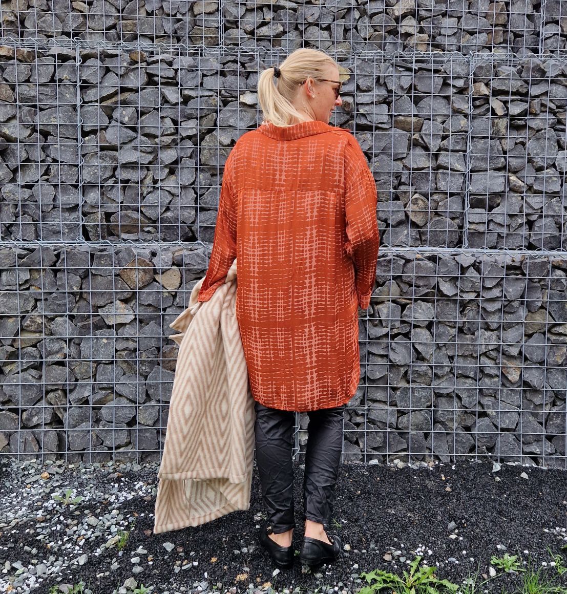 OVERSIZE BLUSE LUCY ROT 34-42 Made in Italy Seide Silk Longbluse Hemd OVERSIZE BLUSE LUCY ROT 34-42 Made in Italy Seide Silk Longbluse Hemd