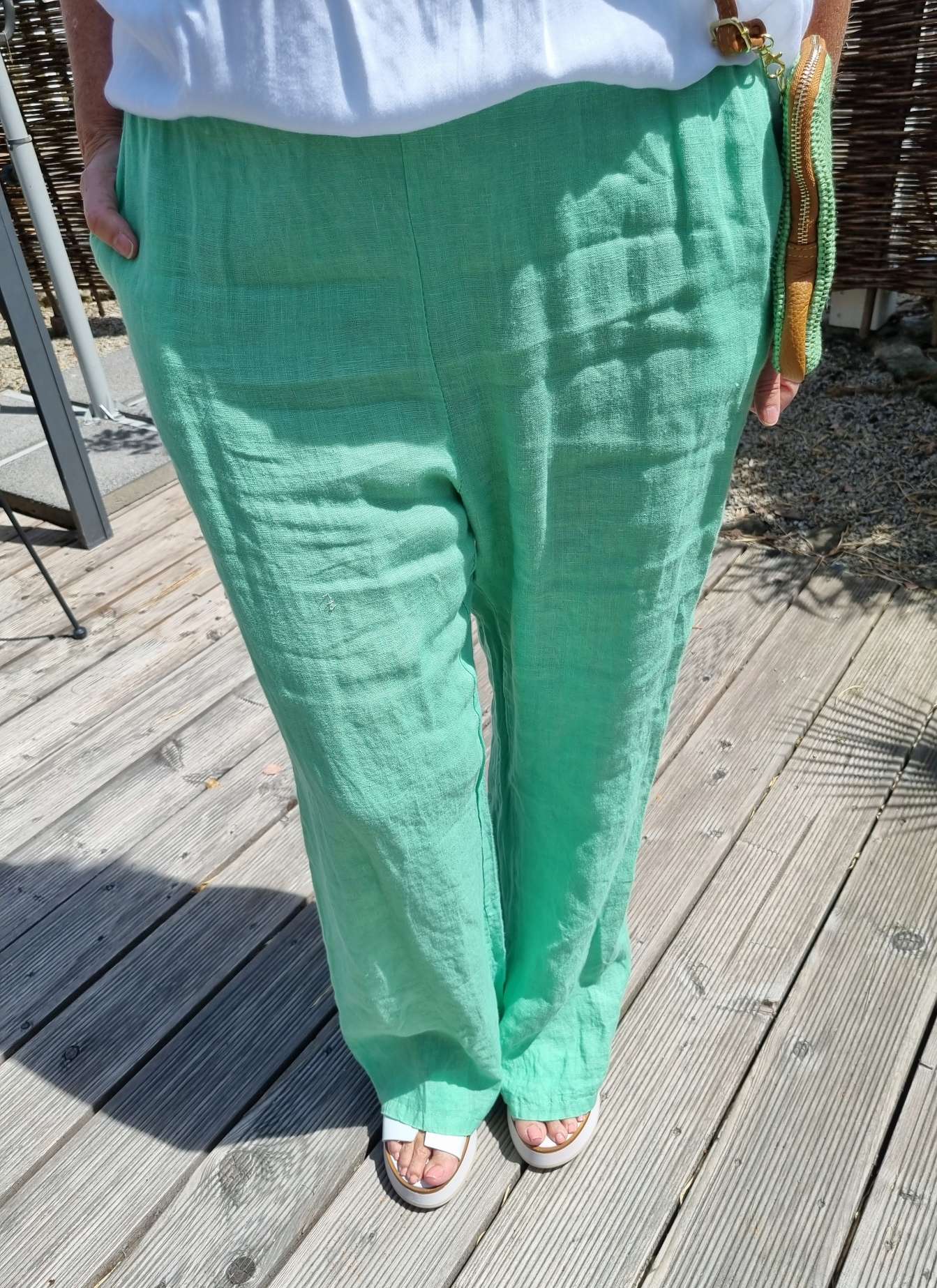 LINEN JOGPANT ALMA GRÜN 34-42 Made in Italy Leinen Hose PANT Sommerhose LINEN JOGPANT ALMA GRÜN 34-42 Made in Italy Leinen Hose PANT Sommerhose