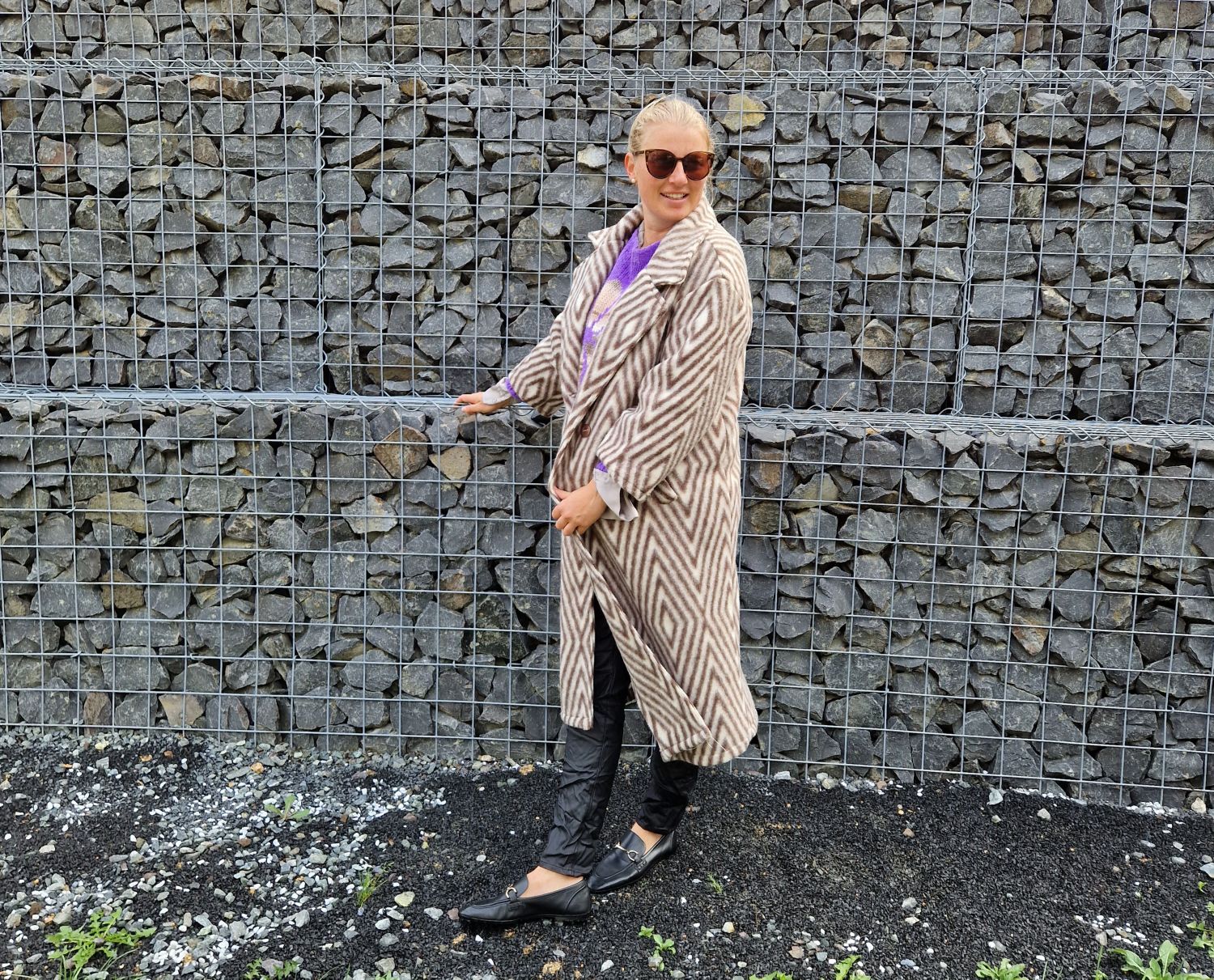 WOLL MANTEL MERLE STRIPES BRAUN 36-42 Made in Italy Winter Jacke Fleece Mantel COAT WOLL MANTEL MERLE STRIPES BRAUN 36-42 Made in Italy Winter Jacke Fleece Mantel COAT