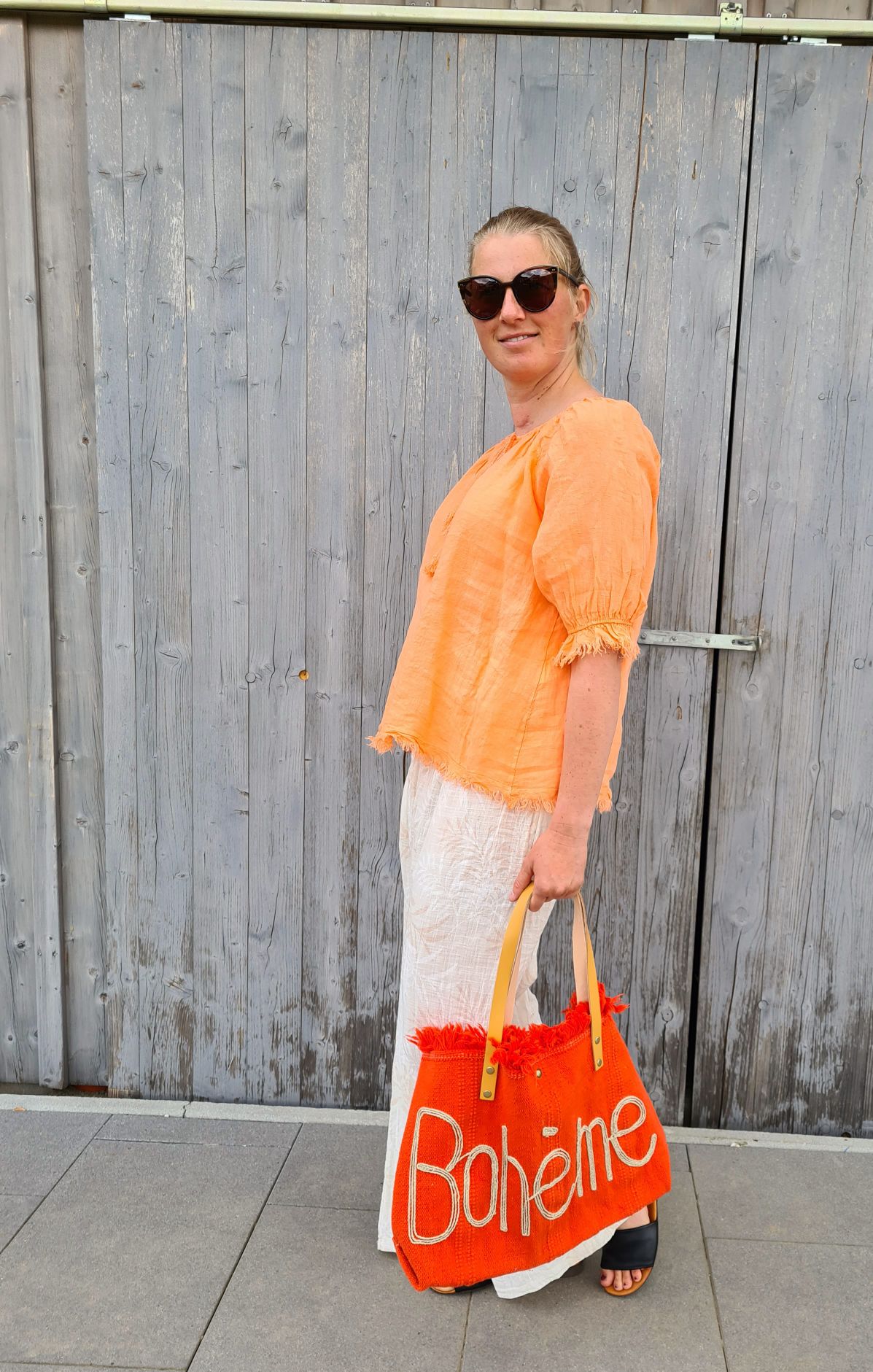LINEN BLUSE VERONA KORALLE 34-40 Made in Italy Leinen Oversize Tunika Shirt ORANGE LINEN BLUSE VERONA KORALLE 34-40 Made in Italy Leinen Oversize Tunika Shirt ORANGE