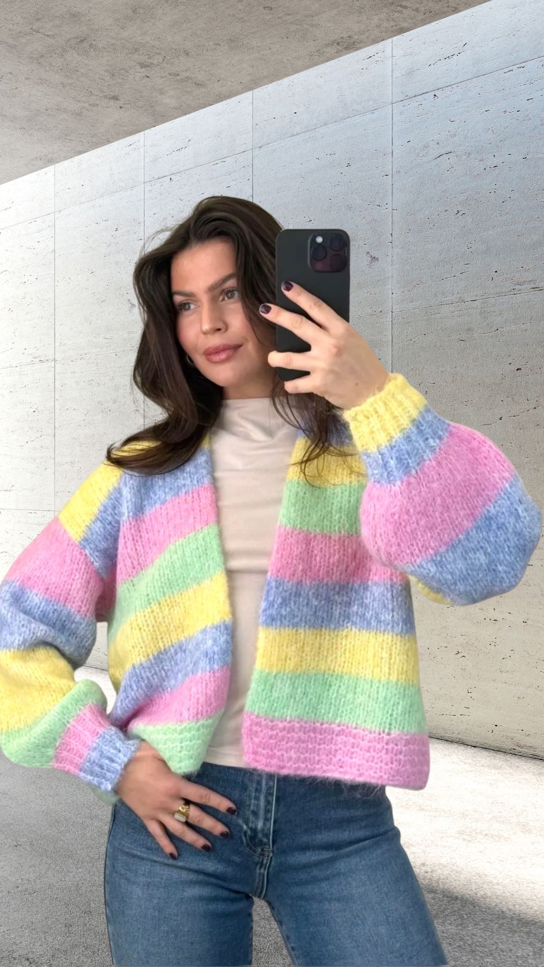 CUDDLE STRIPE CARDIGAN ELLA Italy Style 34-42